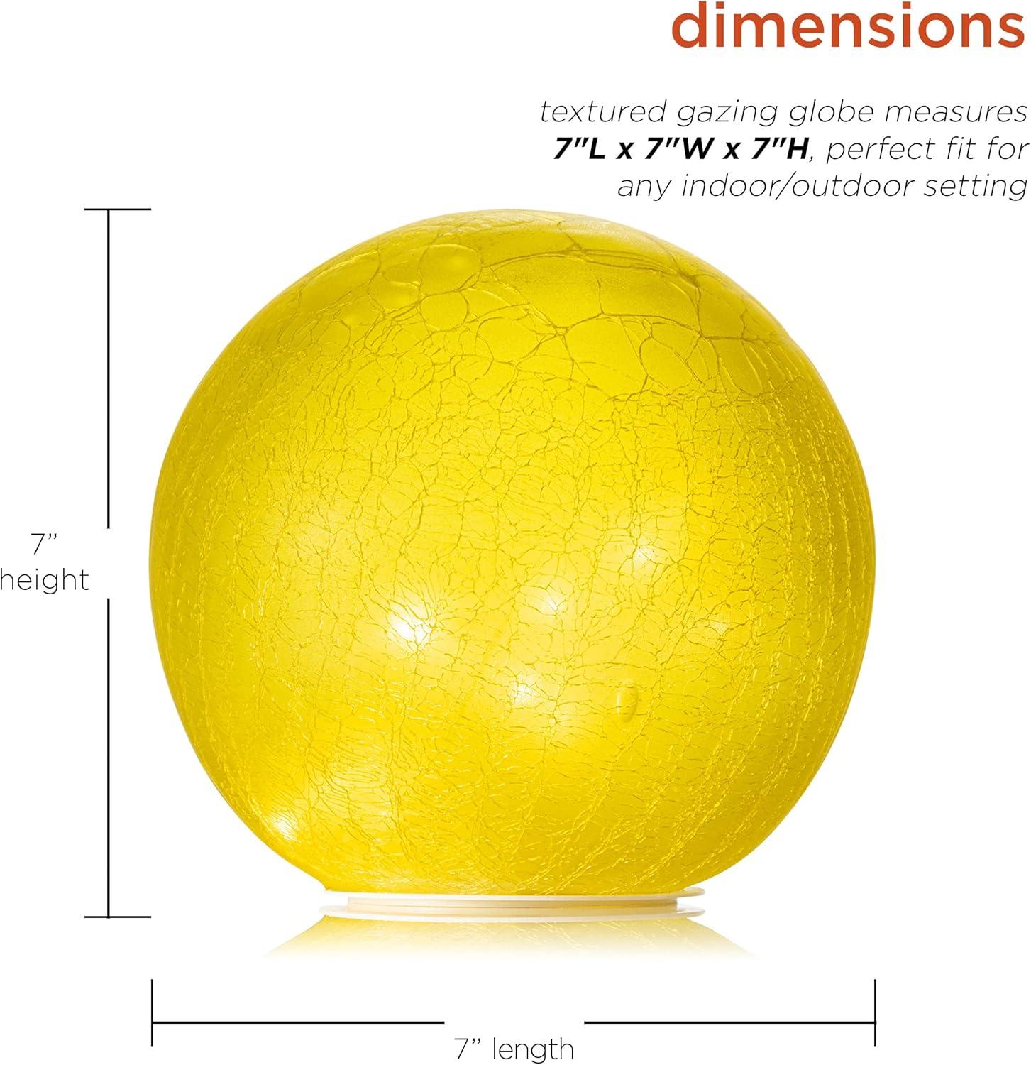Alpine Corporation 7" Textured Glass Light-Up Gazing Globe, White