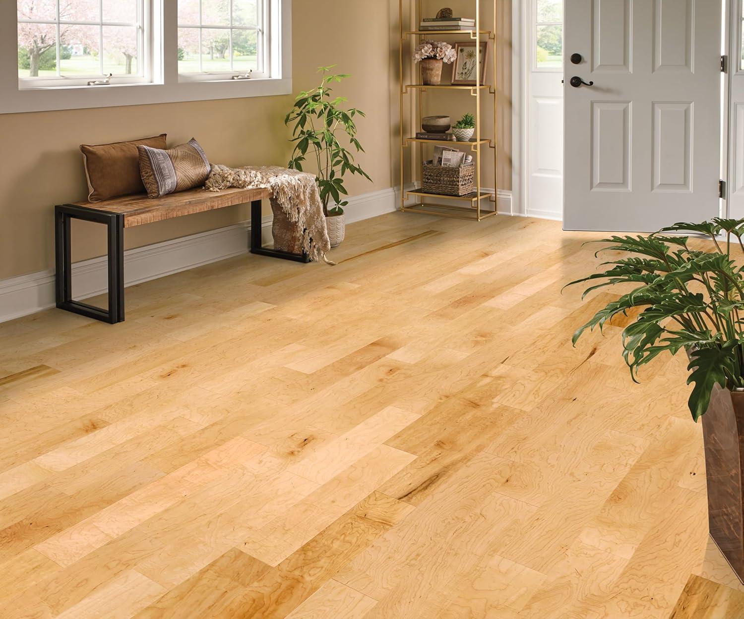 Natural Maple 5" Wide Click-Lock Engineered Hardwood Flooring