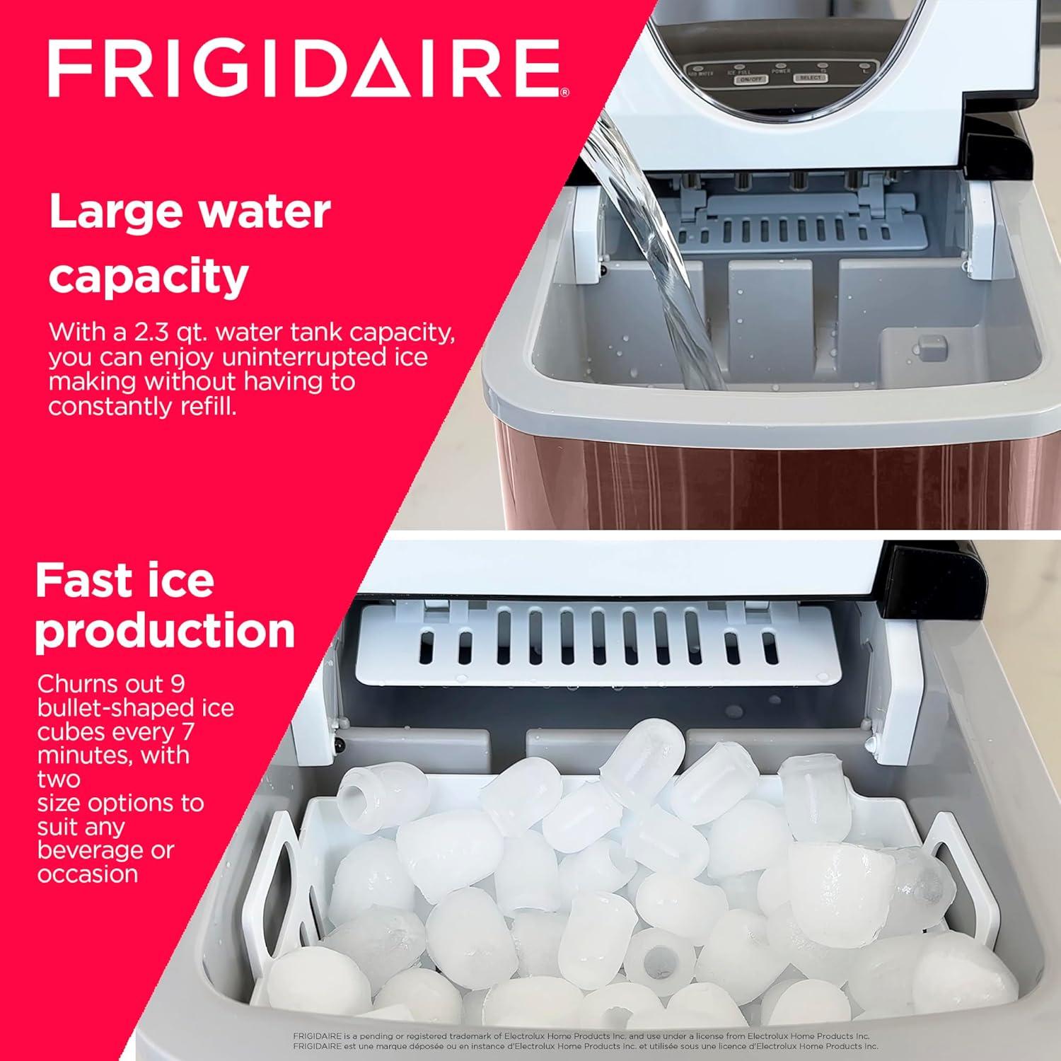 Stainless Steel Portable Countertop Ice Maker with Emblem