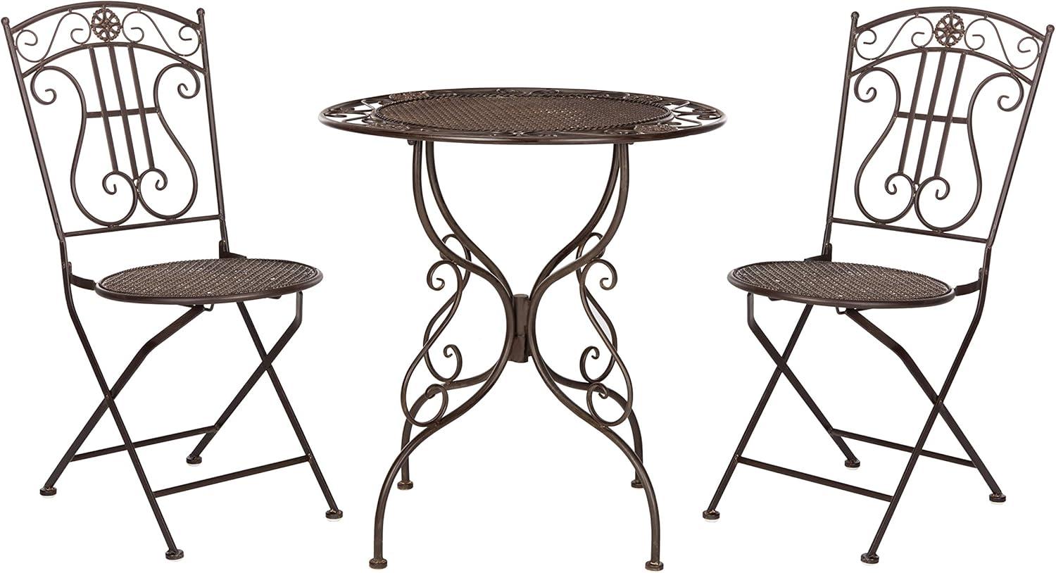 Semly Unearthed Rust 3-Piece Iron Outdoor Bistro Set