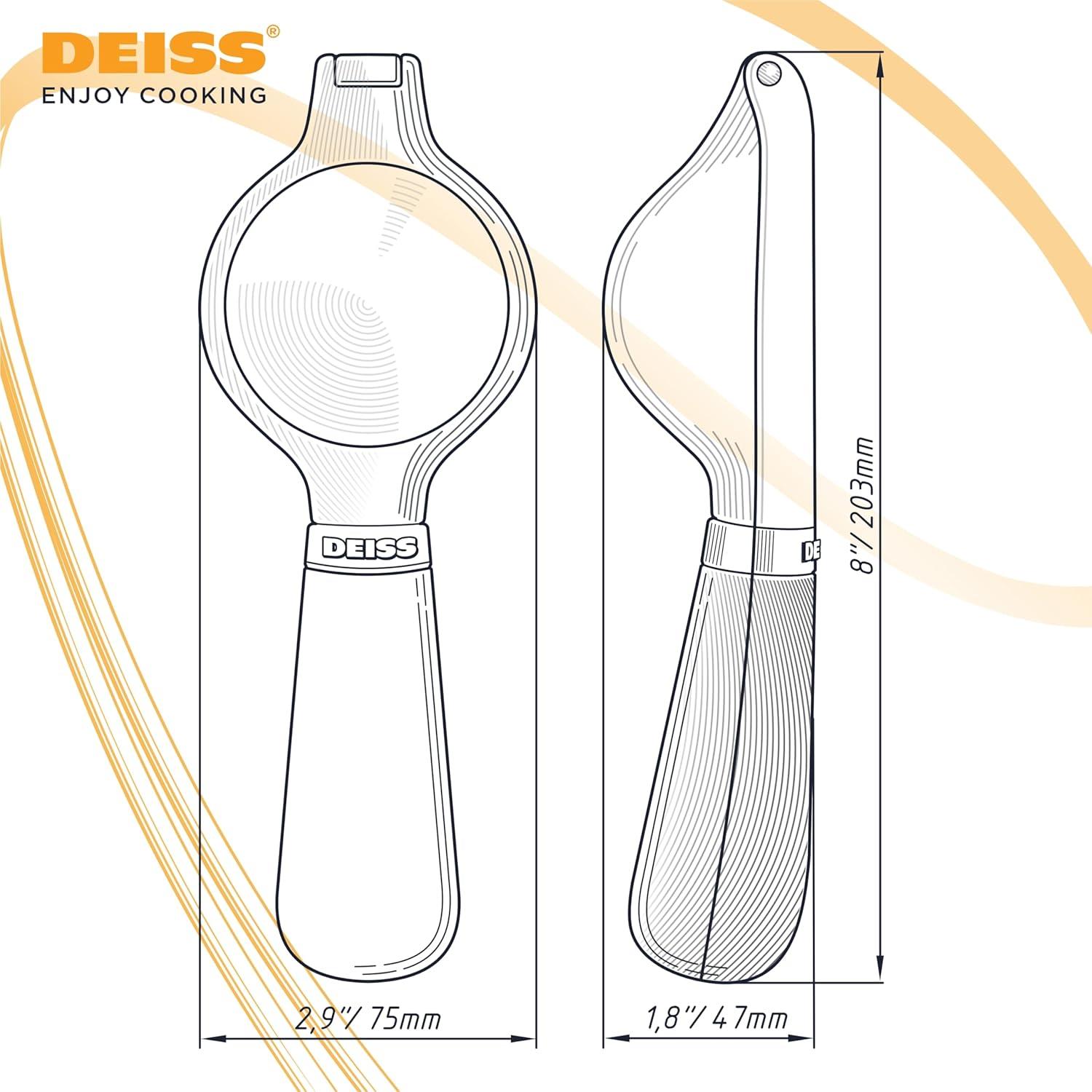 DEISS Deiss Pro Heavy-Duty Metal Lemon Squeezer - Max Juice Extraction Hand Juicer