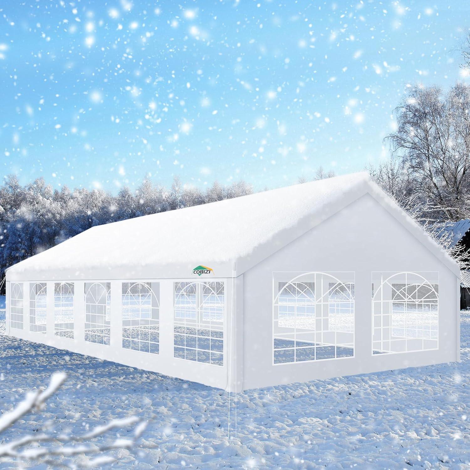 White 20x40 Heavy Duty Outdoor Wedding Party Tent with Removable Sidewalls