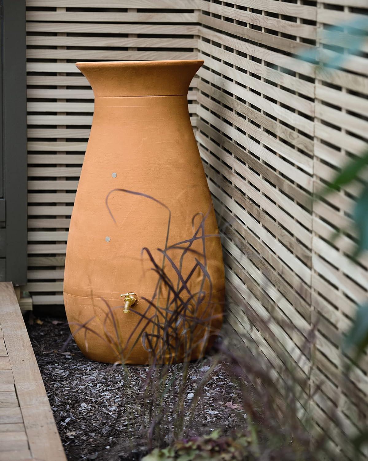 Algreen 65 Gallon Plastic Rain Barrel with Planter Top