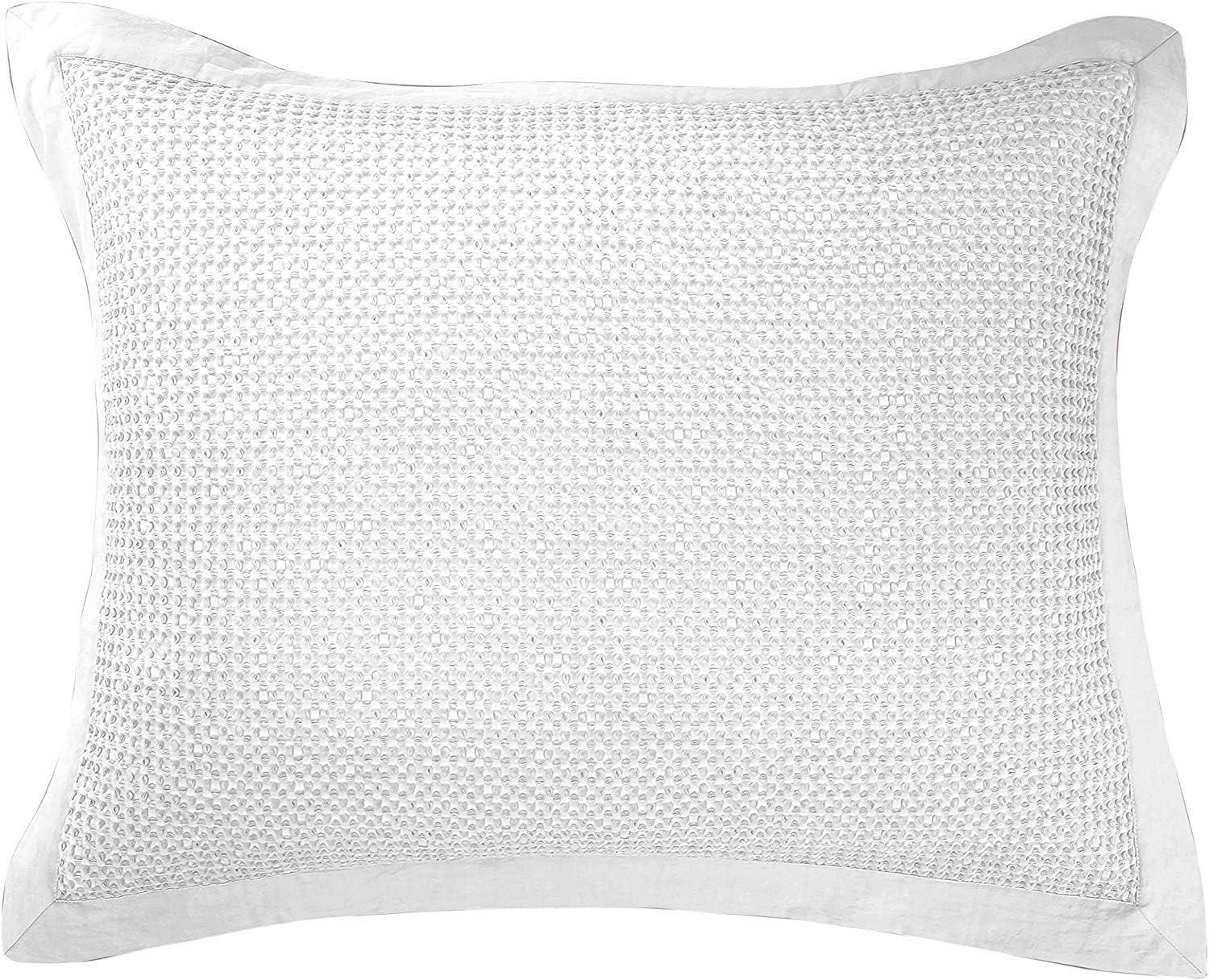 Stonewashed Cotton Waffle Weave Classic Chic Casual Pillow Sham (Set of 2)