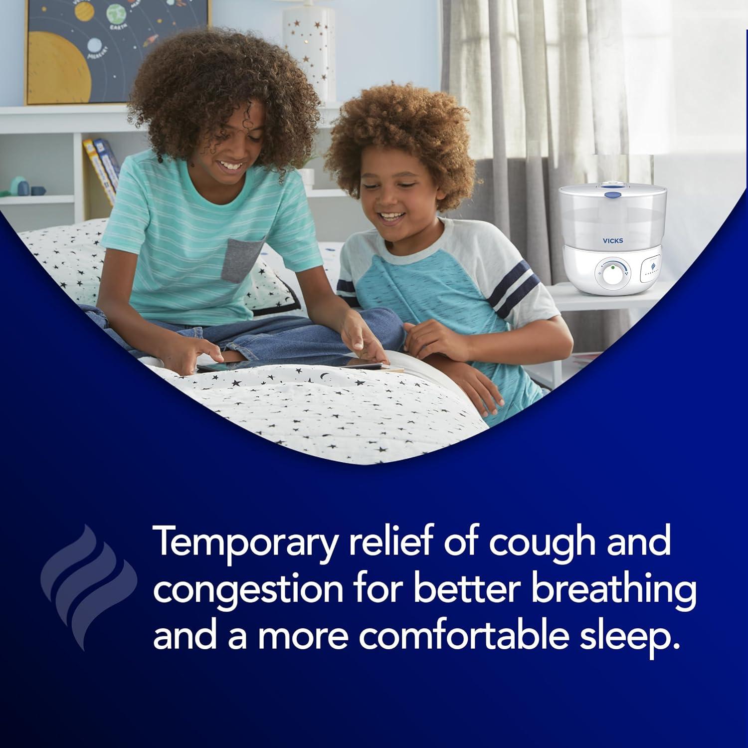 Vicks EasyCare + Top Fill Ultrasonic Cool Mist Humidifier, 400 sq ft, White, VUL585