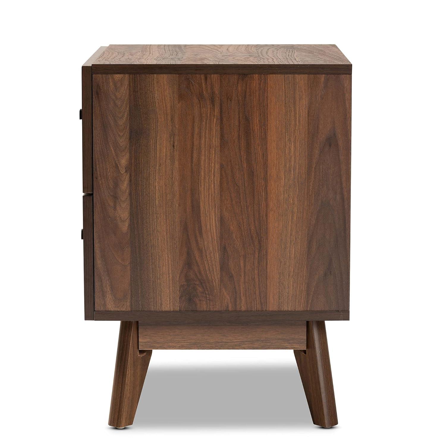 George Oliver Wisp Dark Brown Finish 2-Drawer Nightstand With Wooden Knob, 22.49" H X 18.78" W X 16.03" D