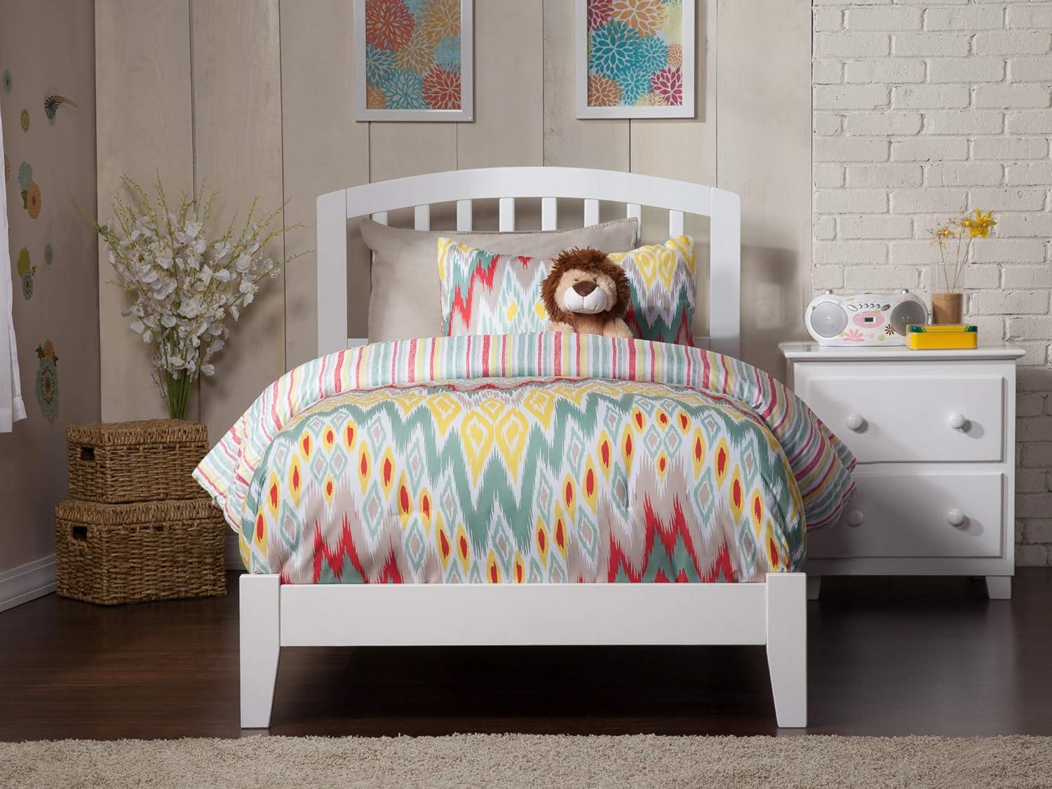 AFI Furnishings Richmond Twin Traditional Bed with Open Footboard and Turbo Charger in White