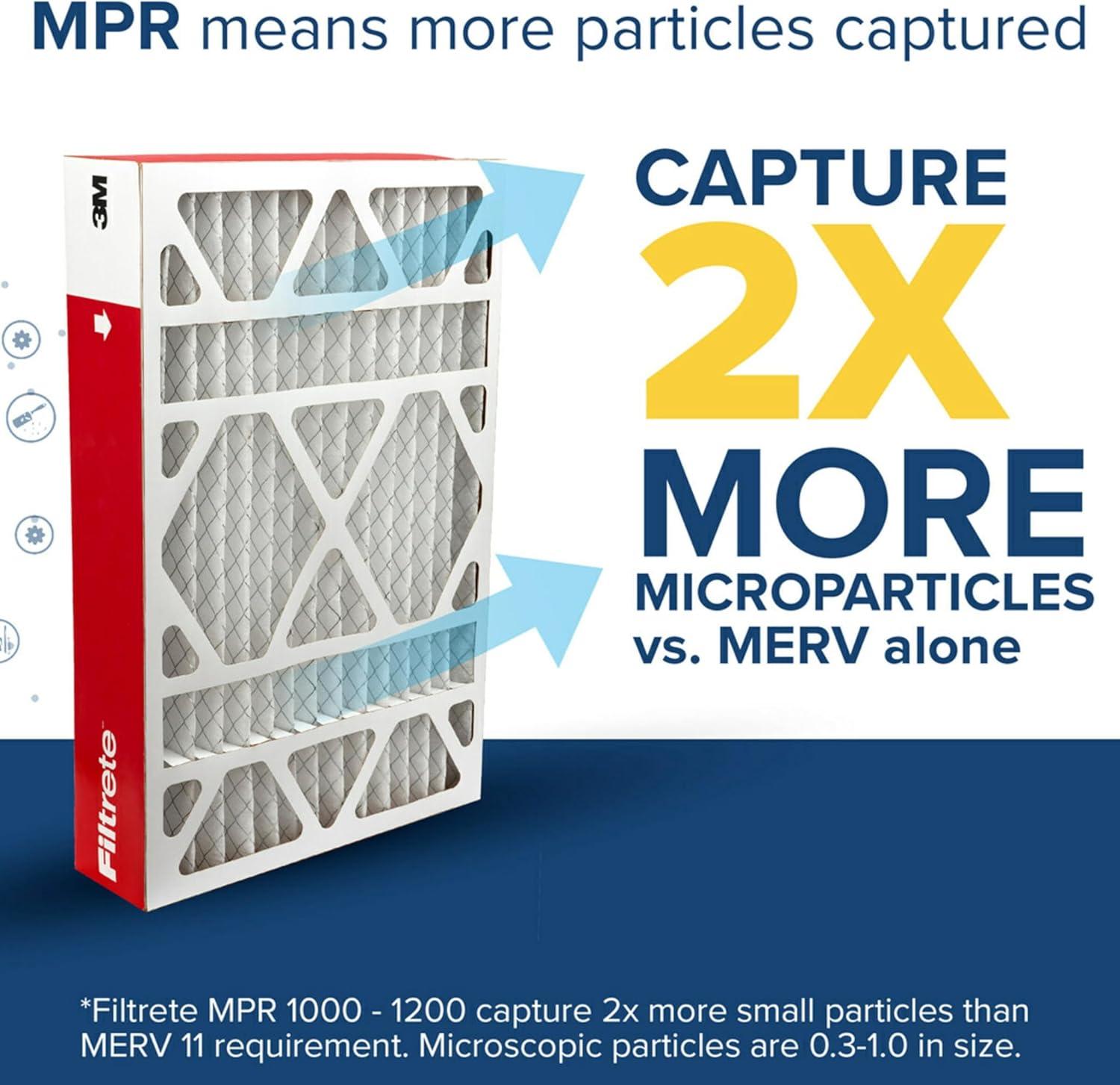 Filtrete 16x25x4 HVAC Furnace Air Filter, MPR 1000 MERV 11, Allergen Defense, 2 Pack
