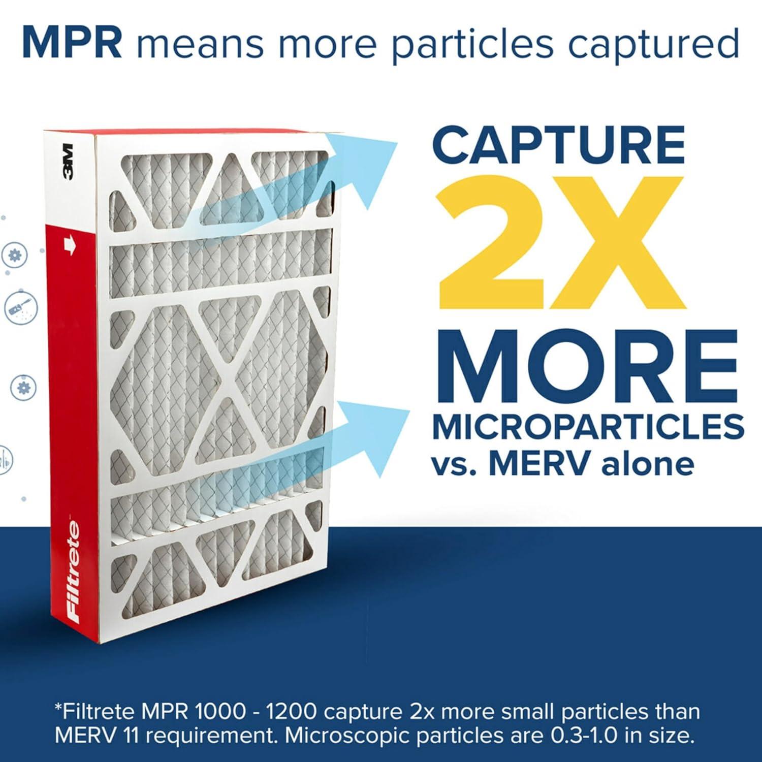 Filtrete 16x25x4 HVAC Furnace Air Filter, MPR 1000 MERV 11, Allergen Defense, 2 Pack