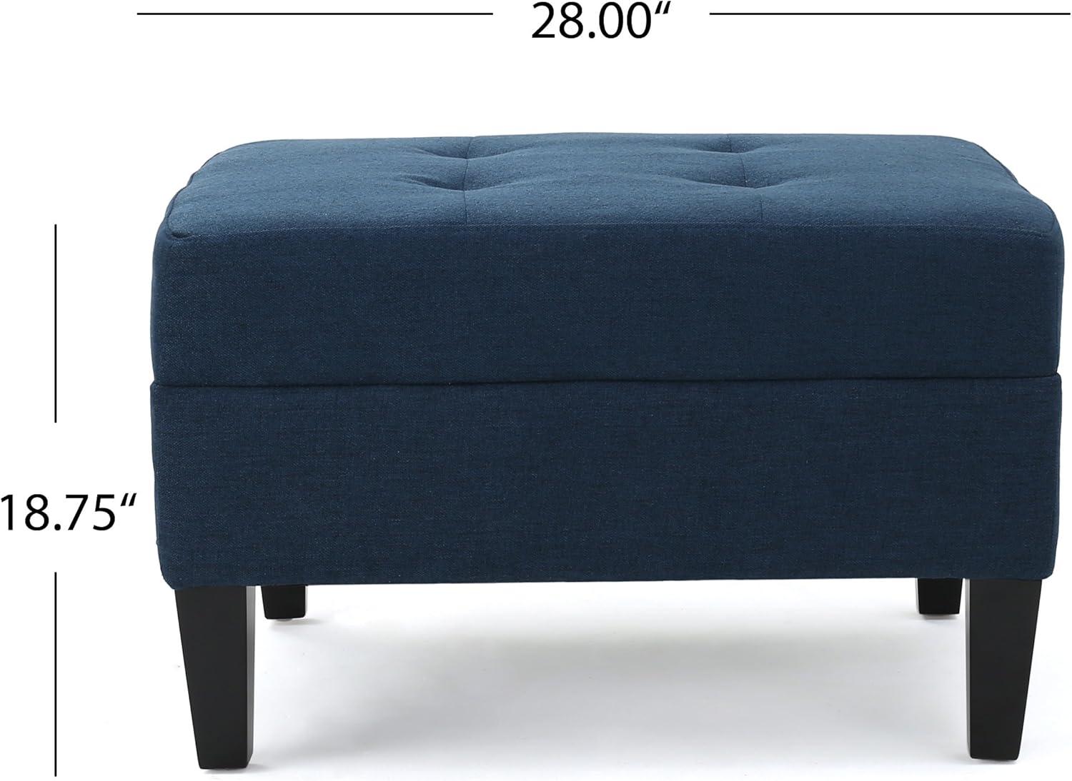Bridger Mid-Century Ottoman, Dark Blue