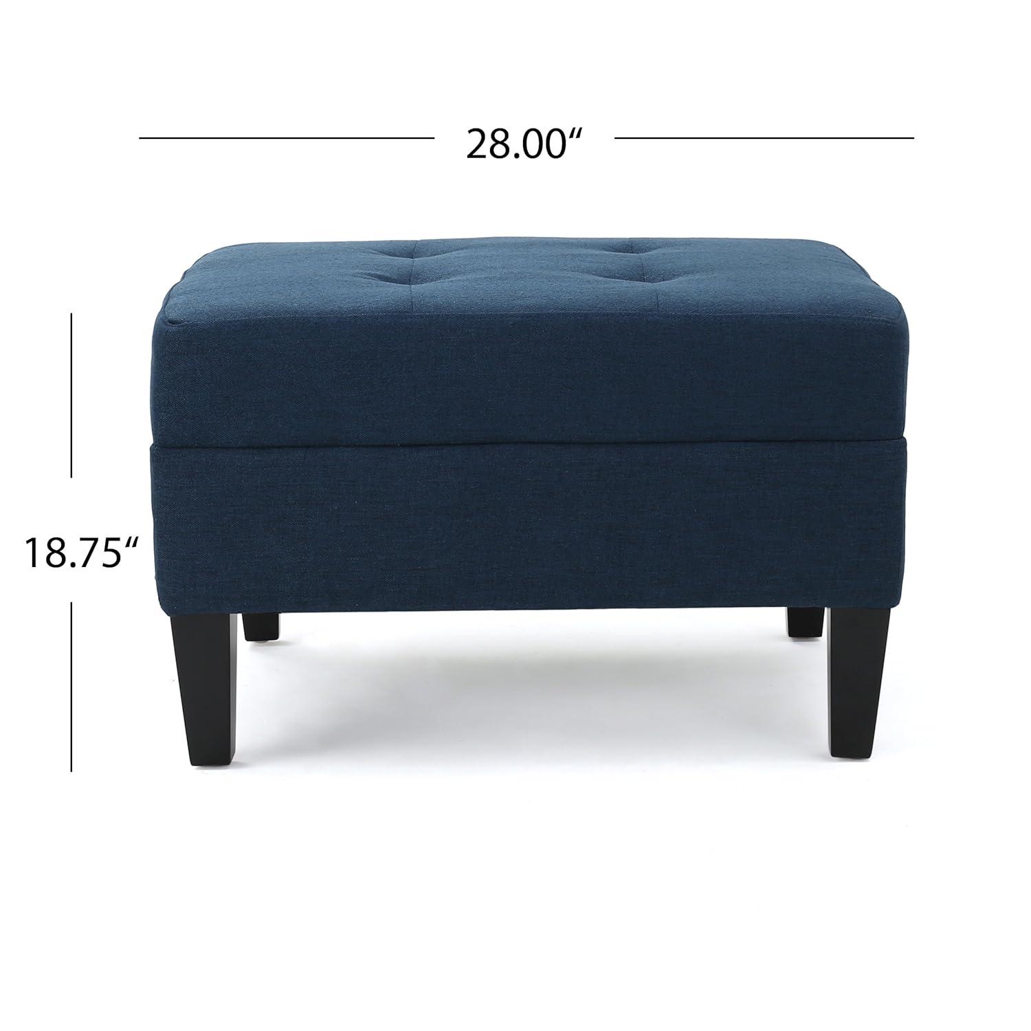 Bridger Mid-Century Ottoman, Dark Blue
