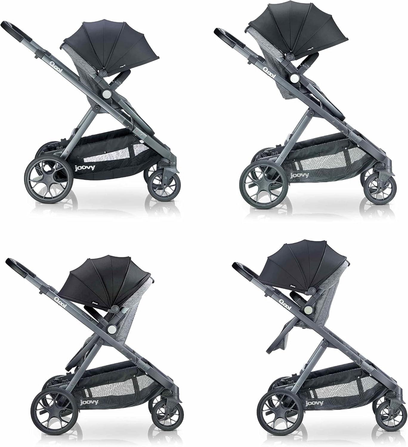 Joovy Qool Convertible Modular Single Double Triple Stroller - Gray