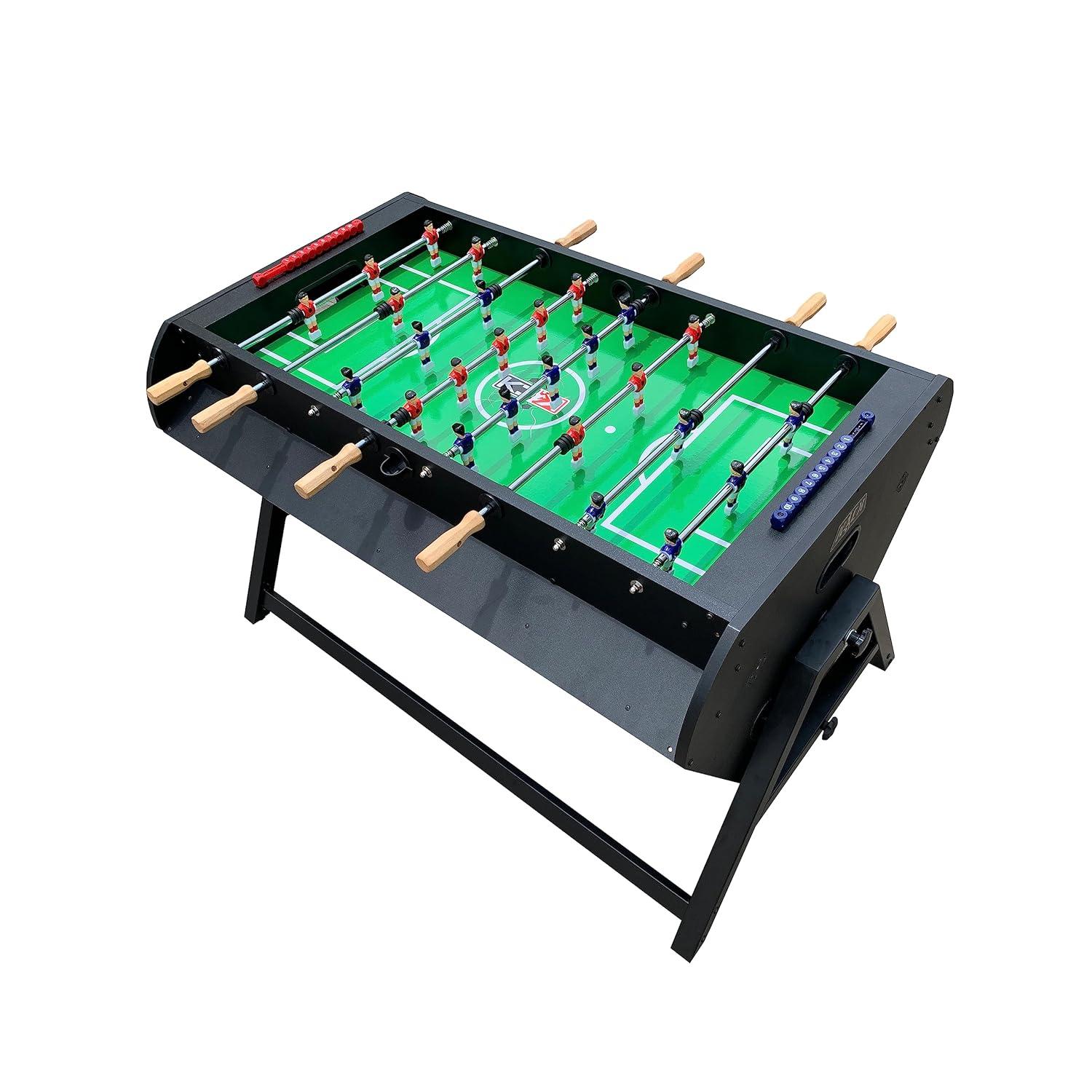 KICK Foosball Tables KICK Triplex 55″ Telescopic Rods 3-in-1 Swivel Multi Game Table Set for Game Room, Friends & Family