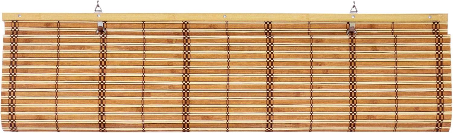 Burnt Bamboo Cordless Window Shade - Two-tone Honey 48" W