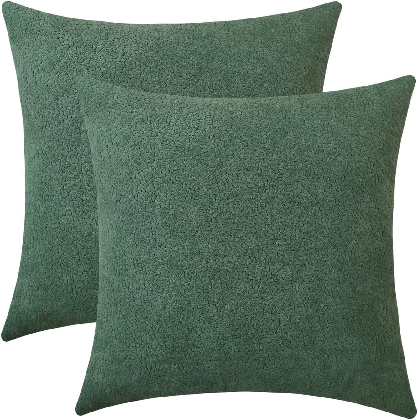 Mainstays 18" x 18" Green Solid Chenille Decorative Pillows (2 Count)