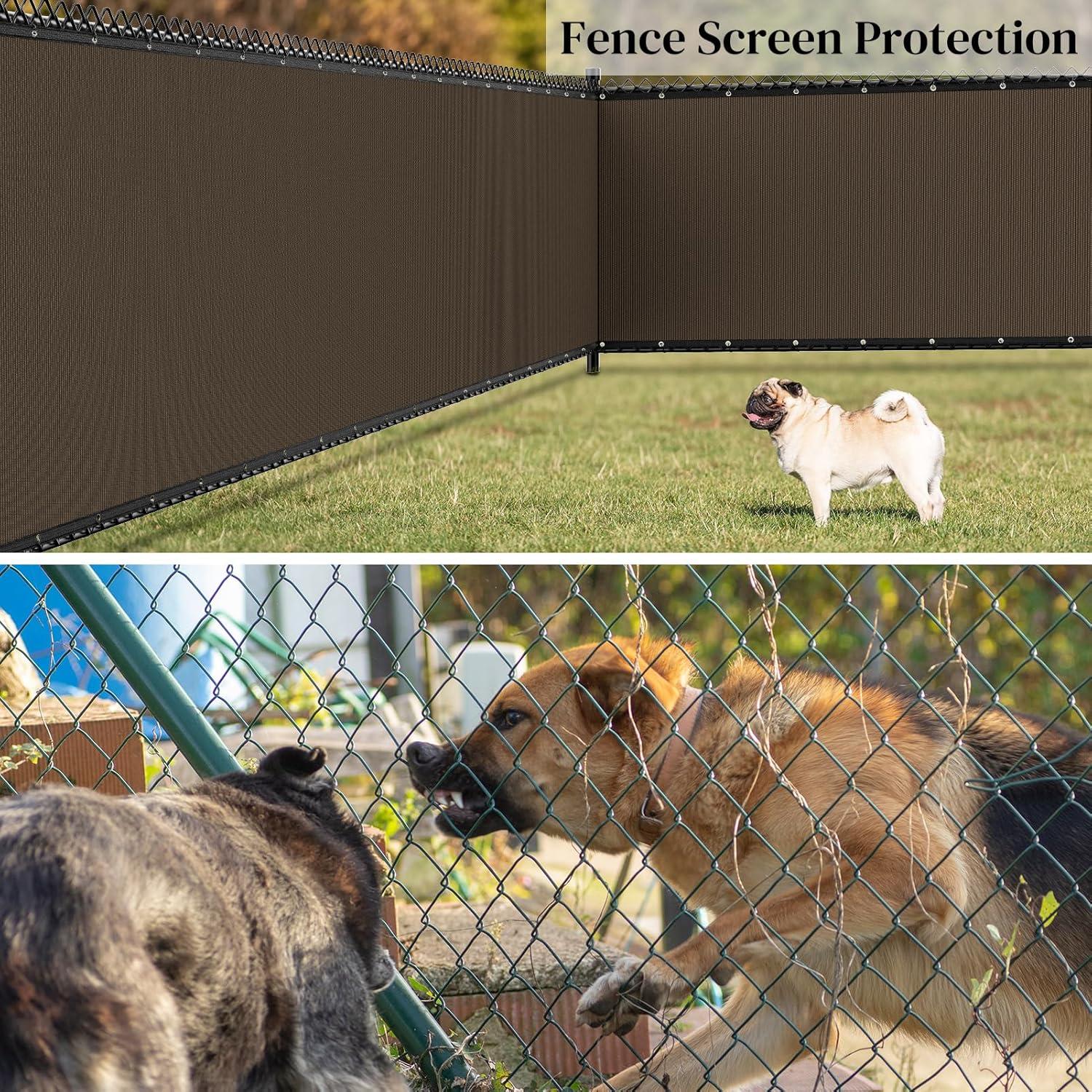 Brown 6FT x 50FT Heavy Duty Privacy Fence Screen with Copper Grommets