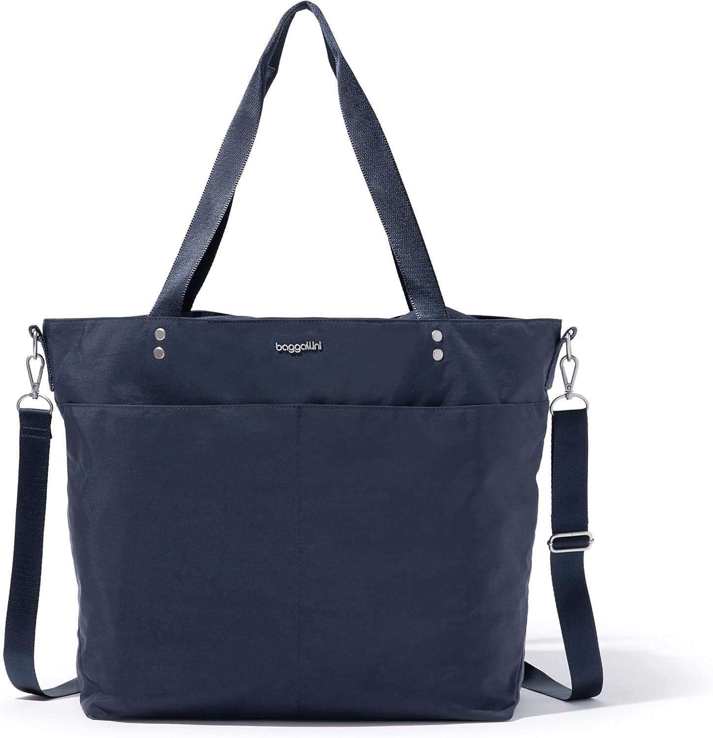 baggallini Women's Large Carryall Tote Bag with Crossbody Strap - FRENCH NAVY