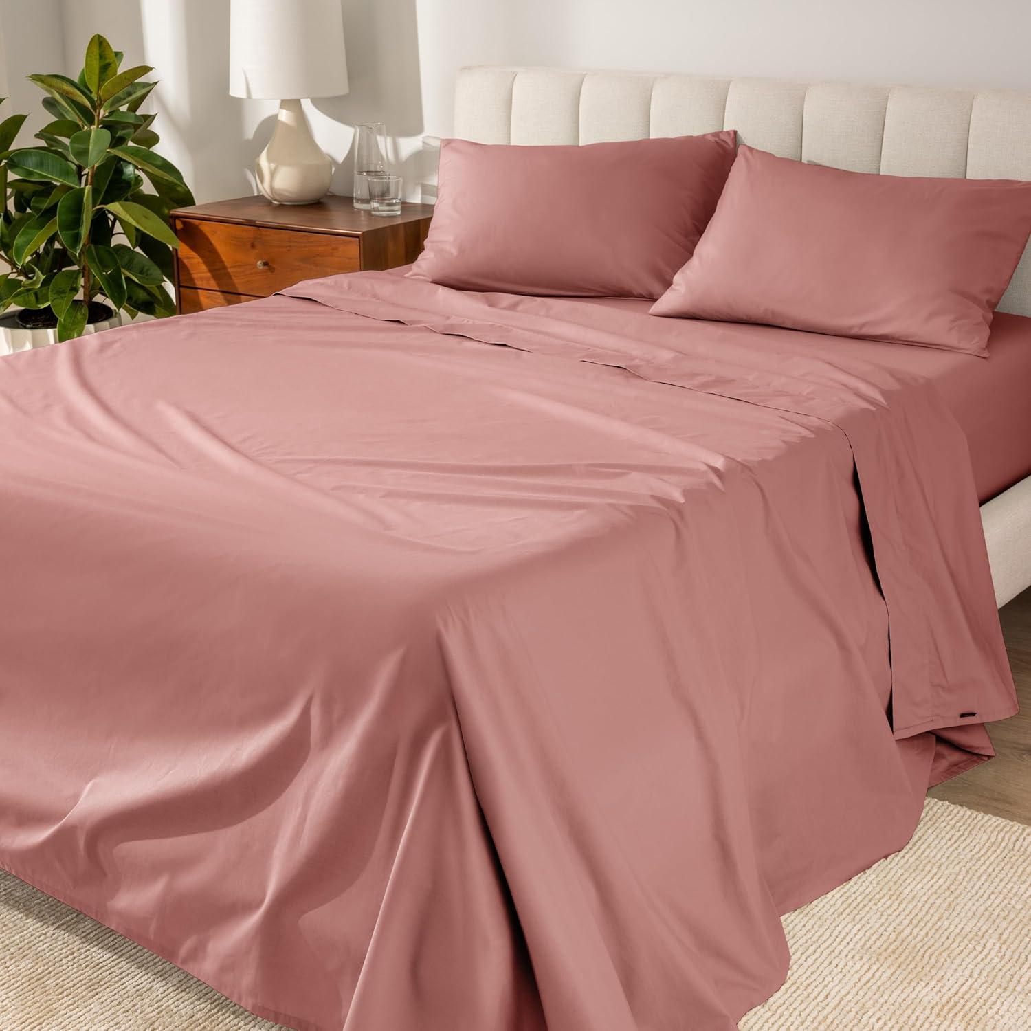 Bare Home 100% Cotton Percale Sheet Set