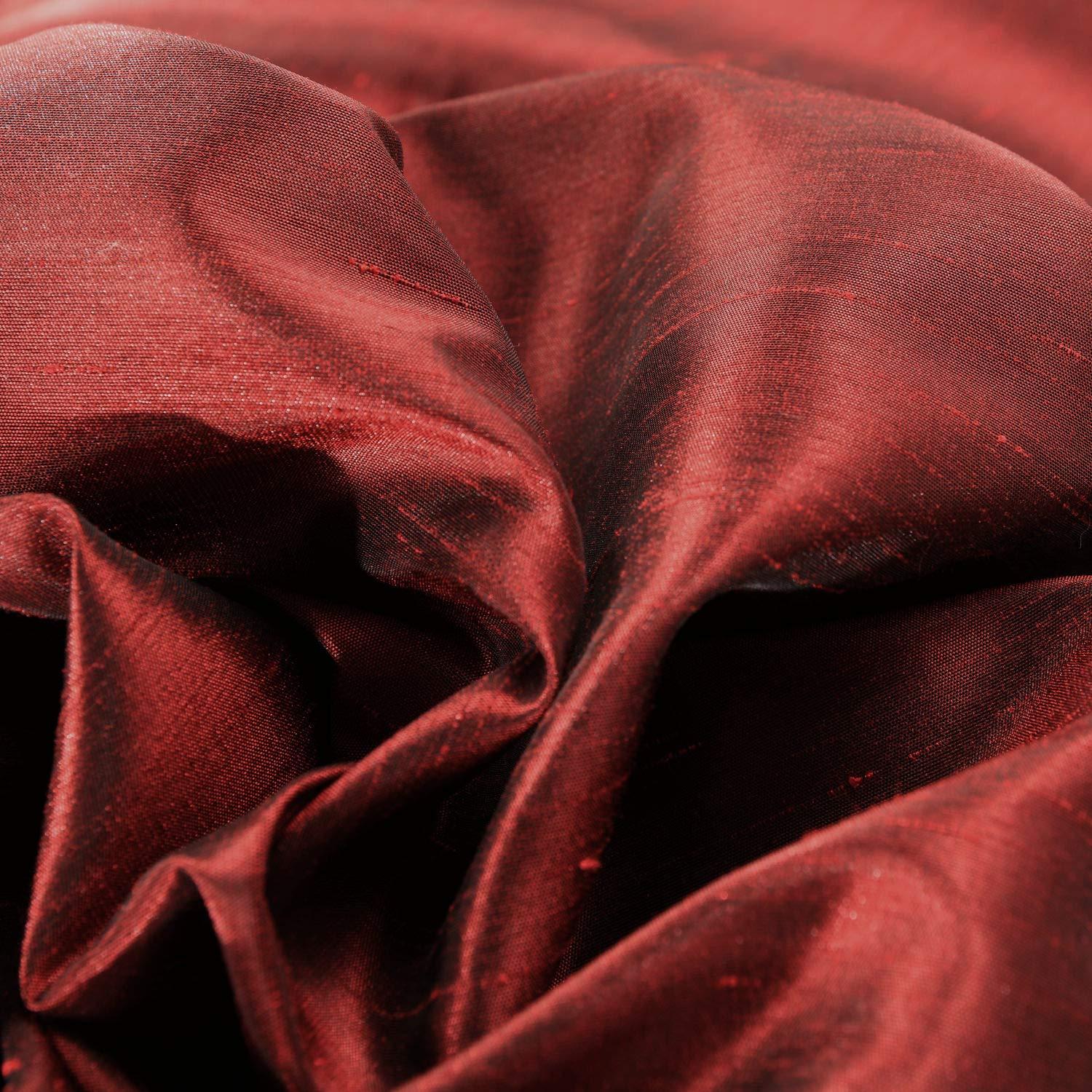 HPD Half Price Drapes Faux Silk Blackout Curtains for Room Decor Vintage Textured (1 Panel), PDCH-KBS5BO-84, Ruby 50 in x 84 in