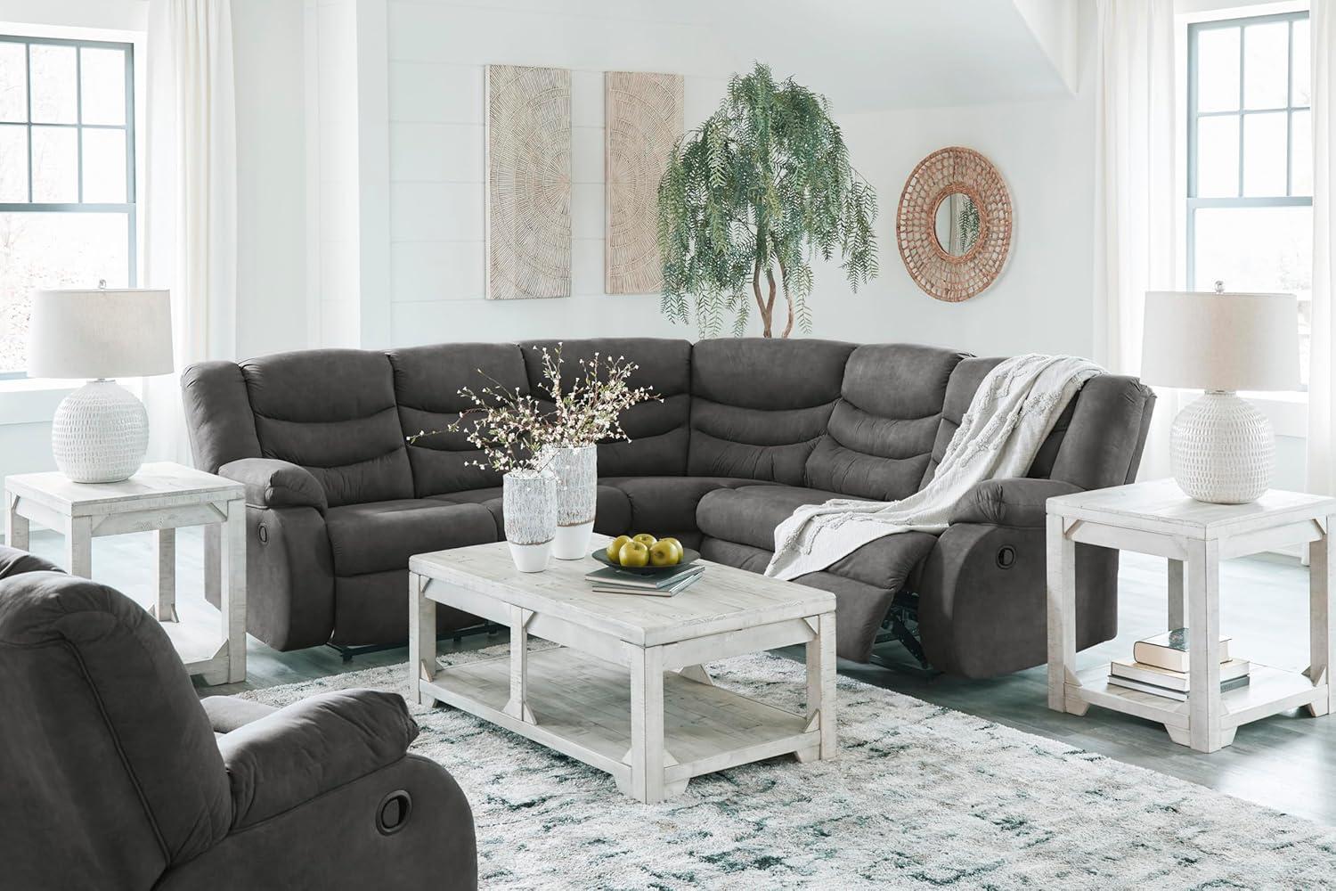 Contemporary Gray Faux Leather Stationary Recliner Chair