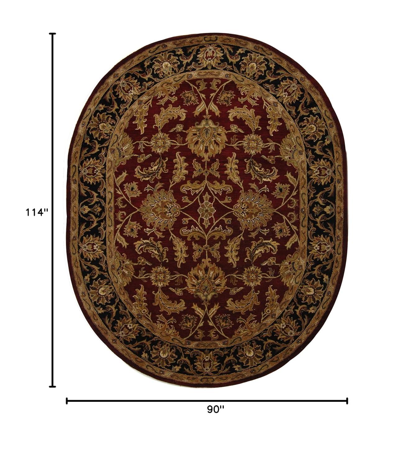 Heritage HG628 Hand Tufted Area Rug - Red/Ivory - 7'6"x9'6" Oval - Safavieh.