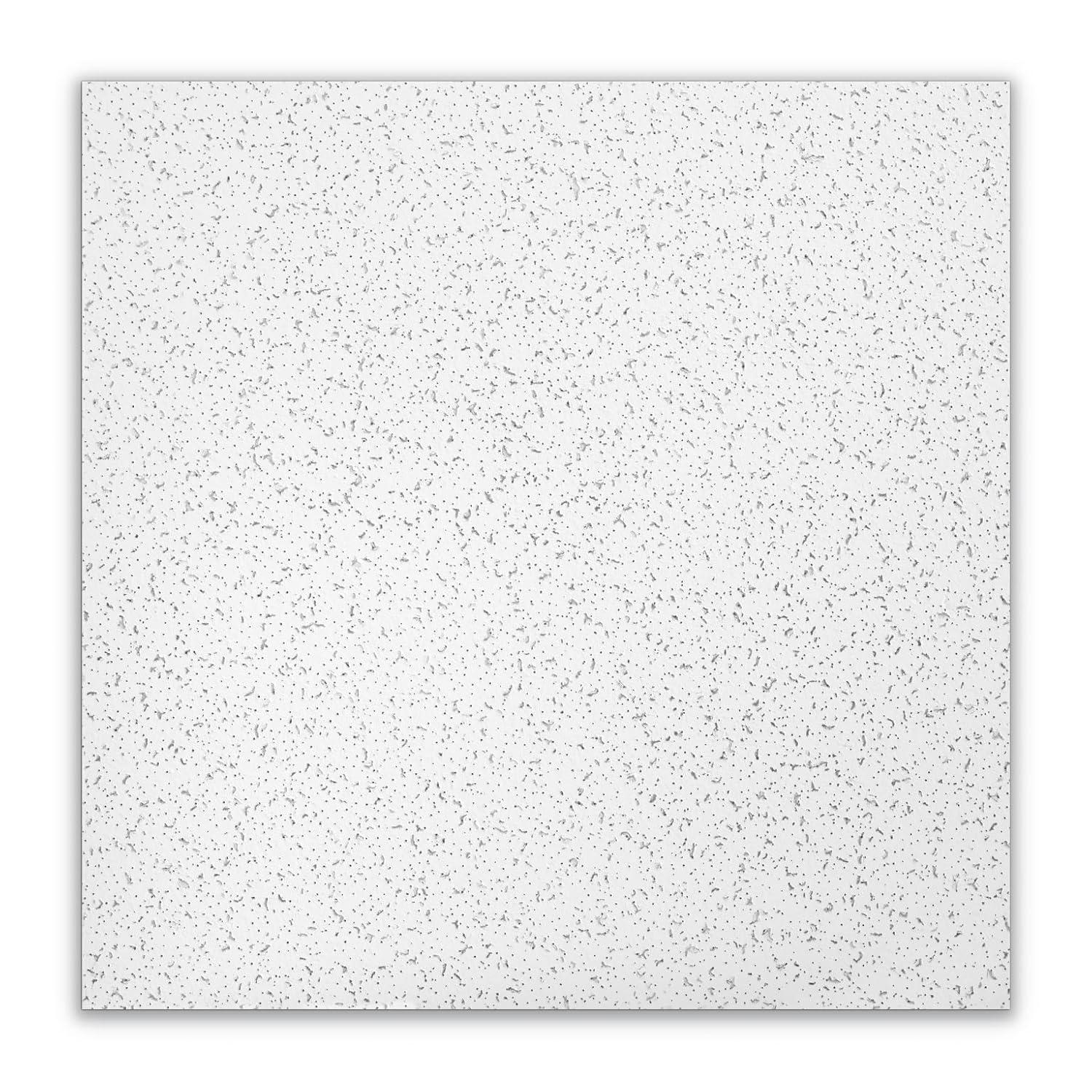 Armstrong 2x2 RANDOM TEXTURED Acoustic Ceiling Tiles for Suspended Ceiling Grids, 16-tiles per pack, White