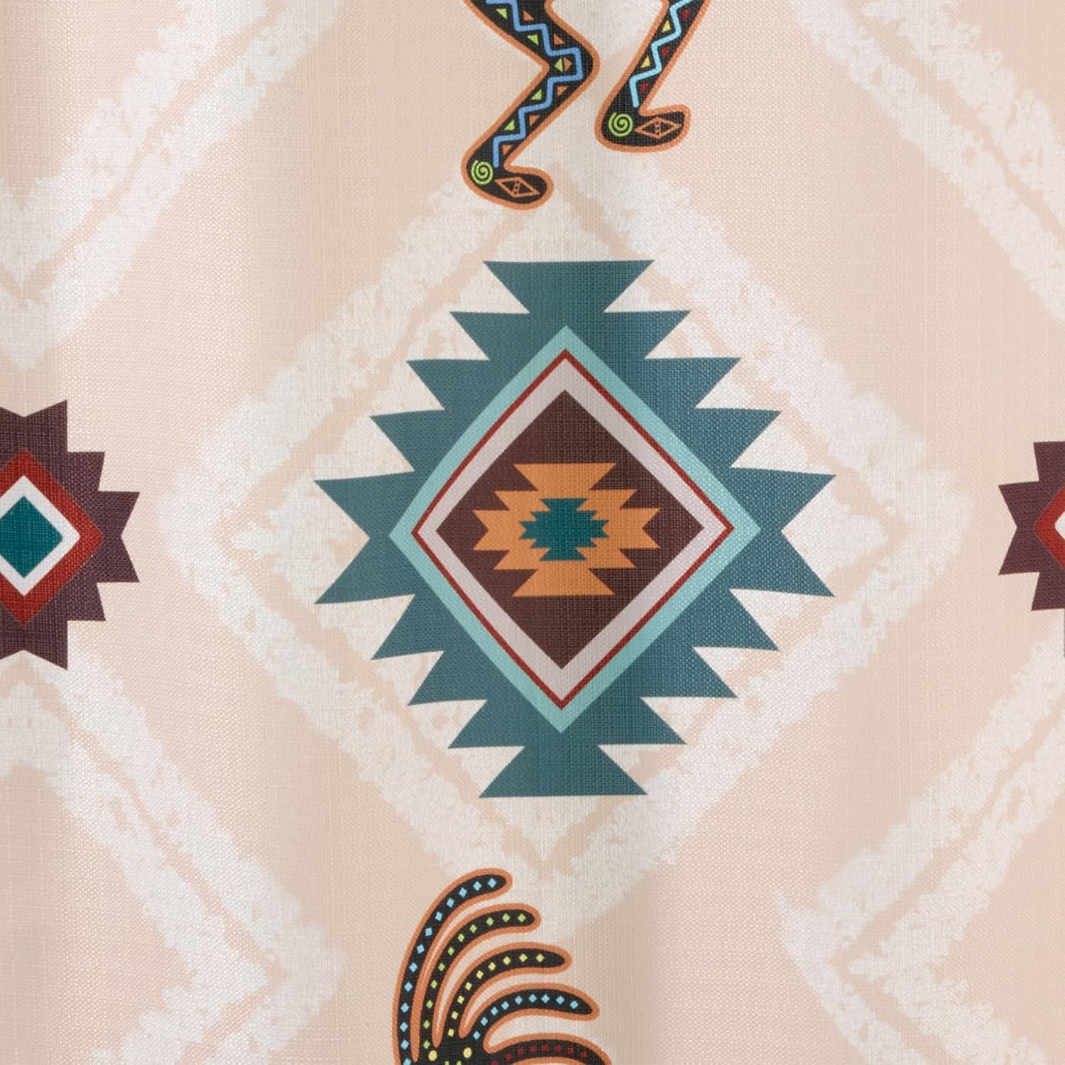 Navajo Dance Beige and Brown Polyester Shower Curtain