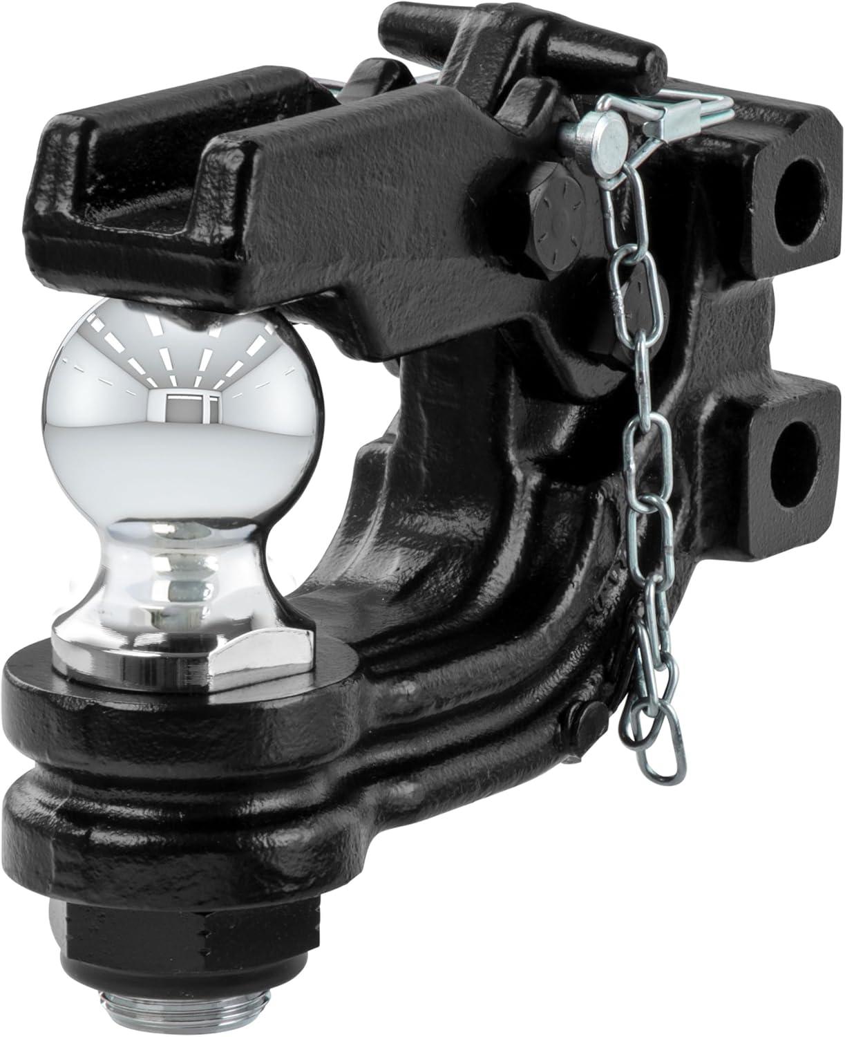 CURT 45919 Channel Mount Pintle Attachment with 2-Inch Ball, 10,000 lbs, Shank Required