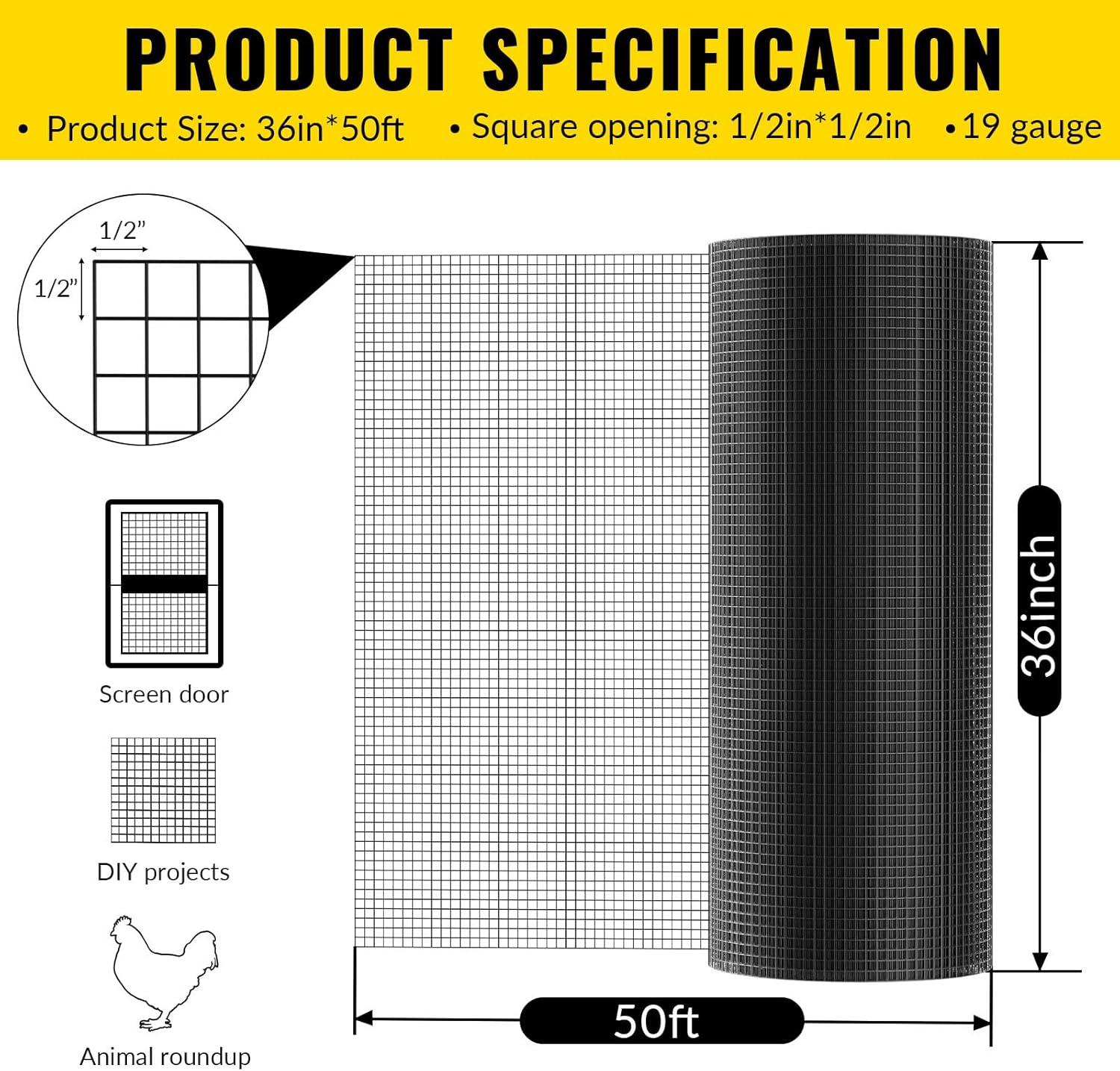 Black Vinyl Coated Metal Chicken Wire Mesh Roll