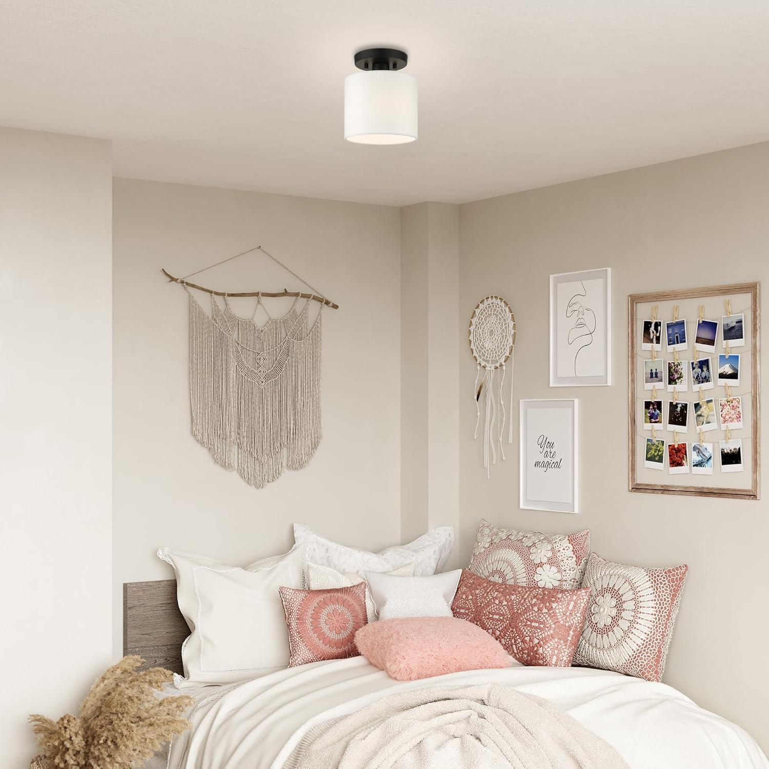 Livex Lighting Meridian 1 - Light Semi-Flush Mount in  Black
