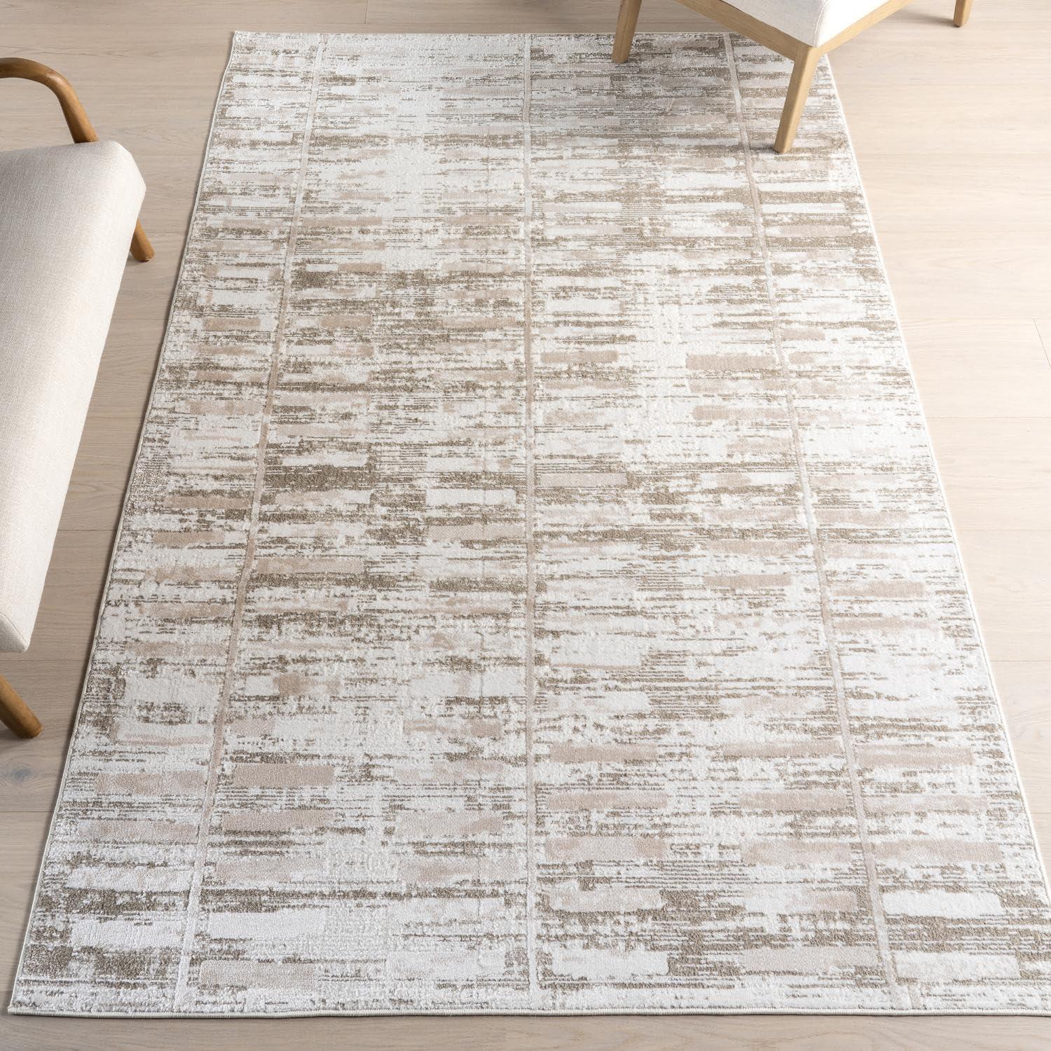 Nuloom Cambria Geometric Machine Washable Indoor Area Rug, 5' x 8', Beige