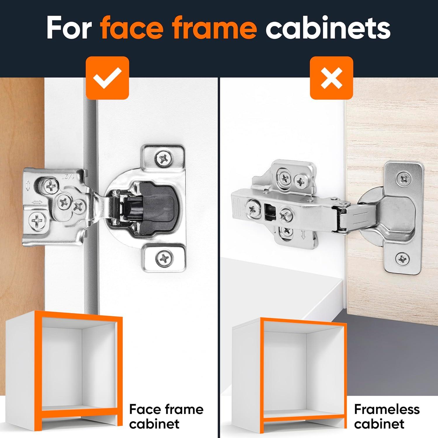 Decobasics 105 Degree 3 Way Adjustability 1/2" Overlay Hinge