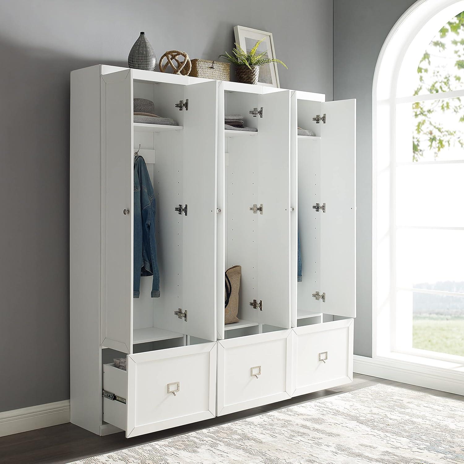 White Modular 3-Piece Entryway Storage Set