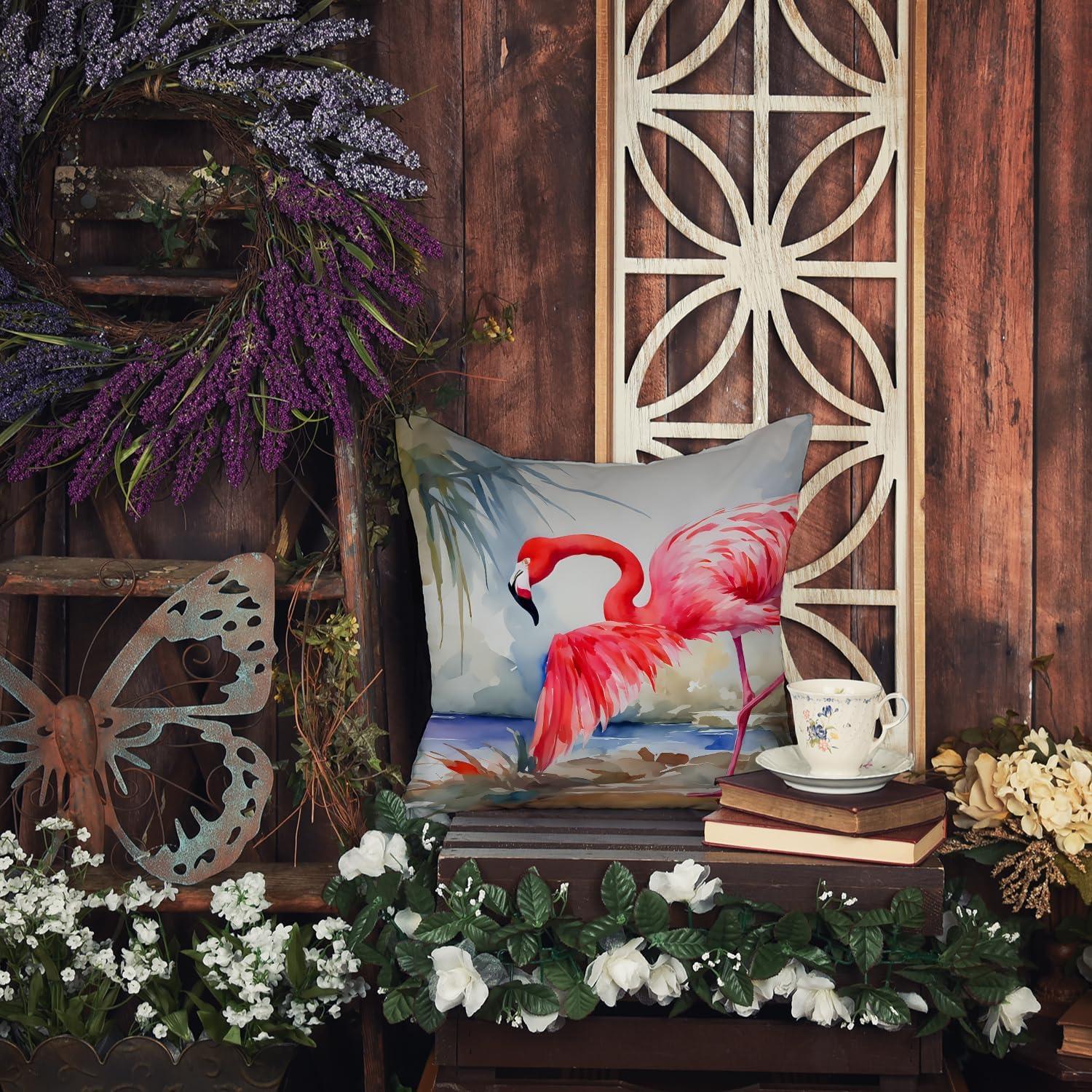 Flamingo Throw Pillow 14 in x 14 in