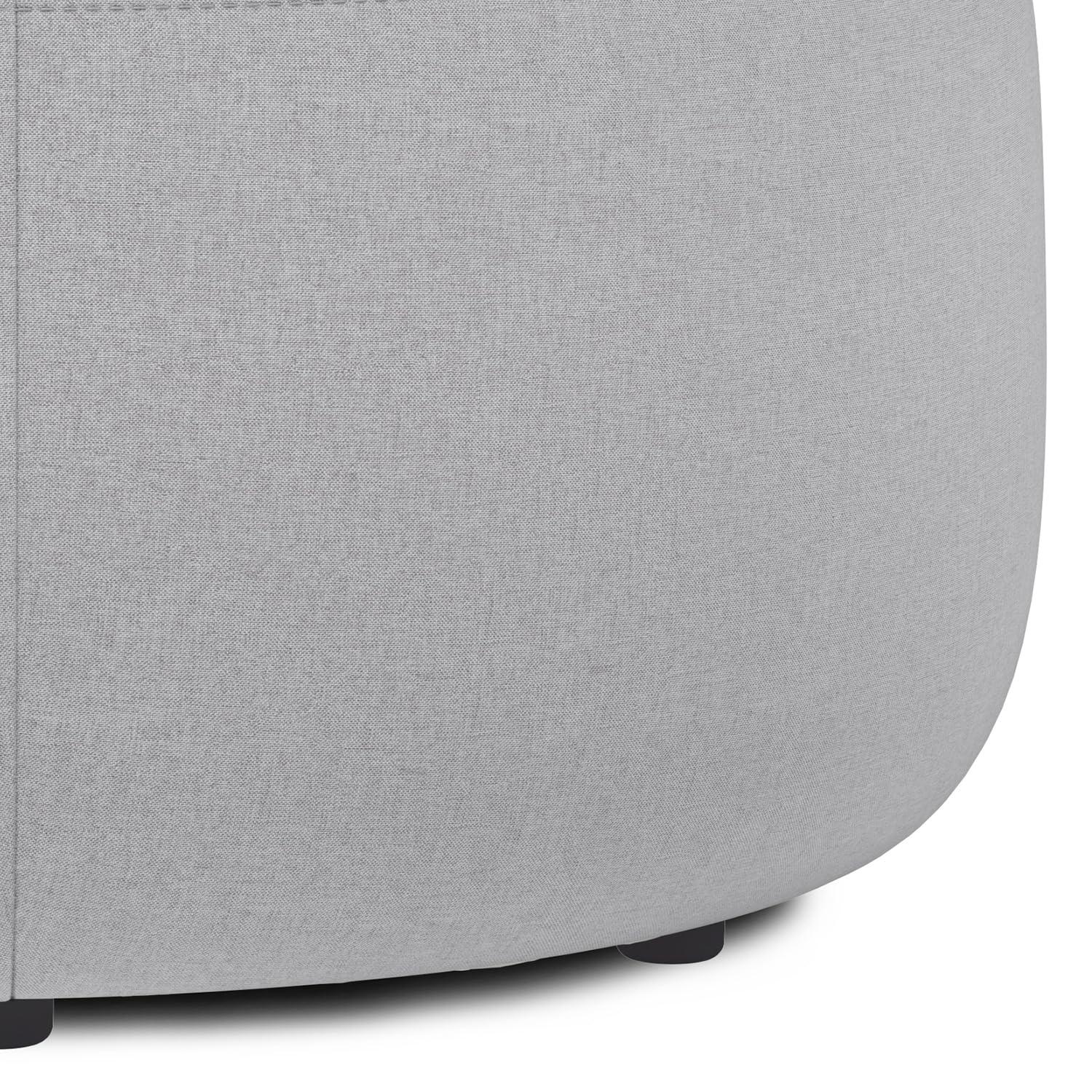 Simpli Home Moore 32"W Large Round Ottoman with Upholstered Seat and Solid Wood Frame, Assembled