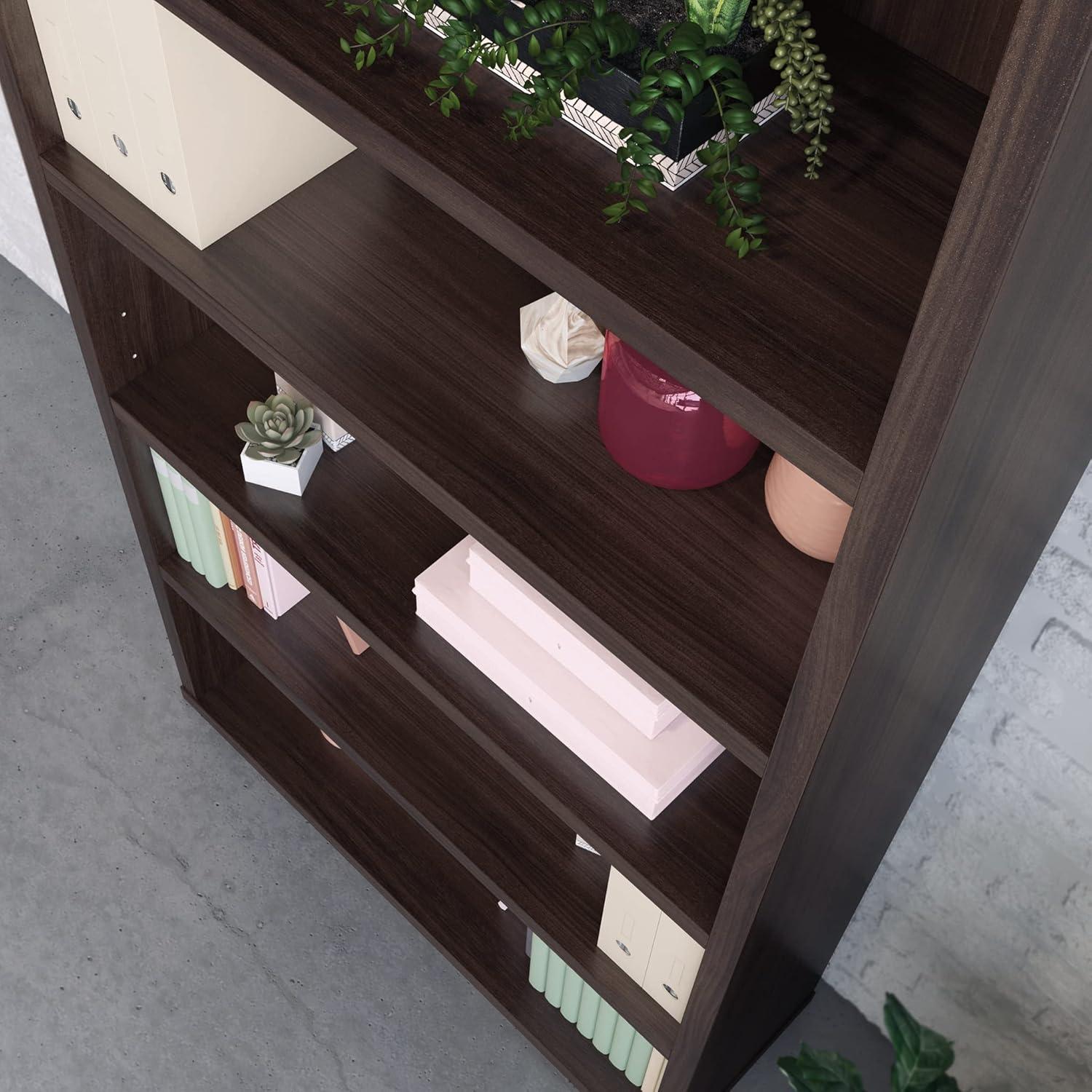 Sauder Affirm Engineered Wood 5-Shelf Bookcase in Noble Elm/Brown