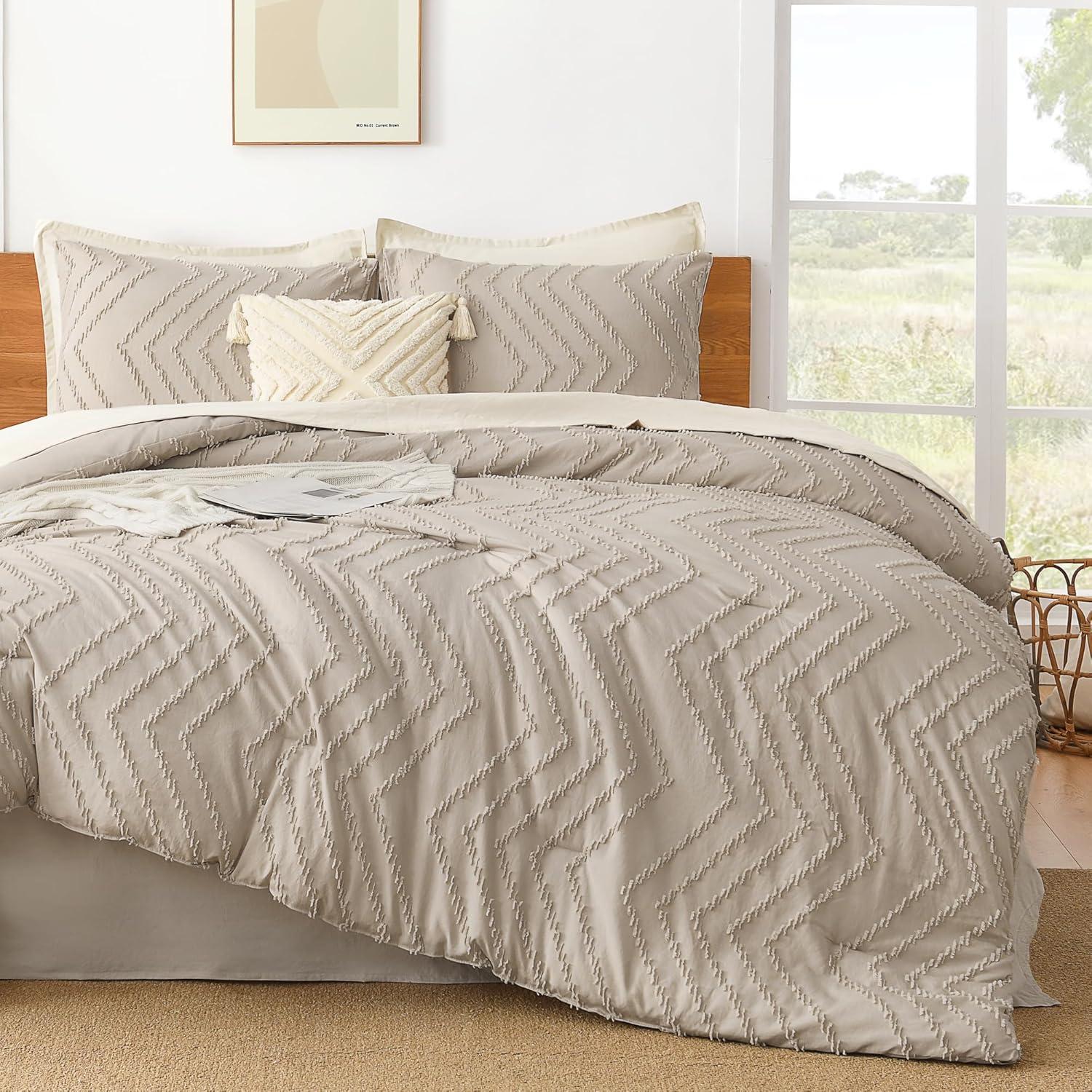 Comforter Bedding Set Khaki - 3 Piece - Queen