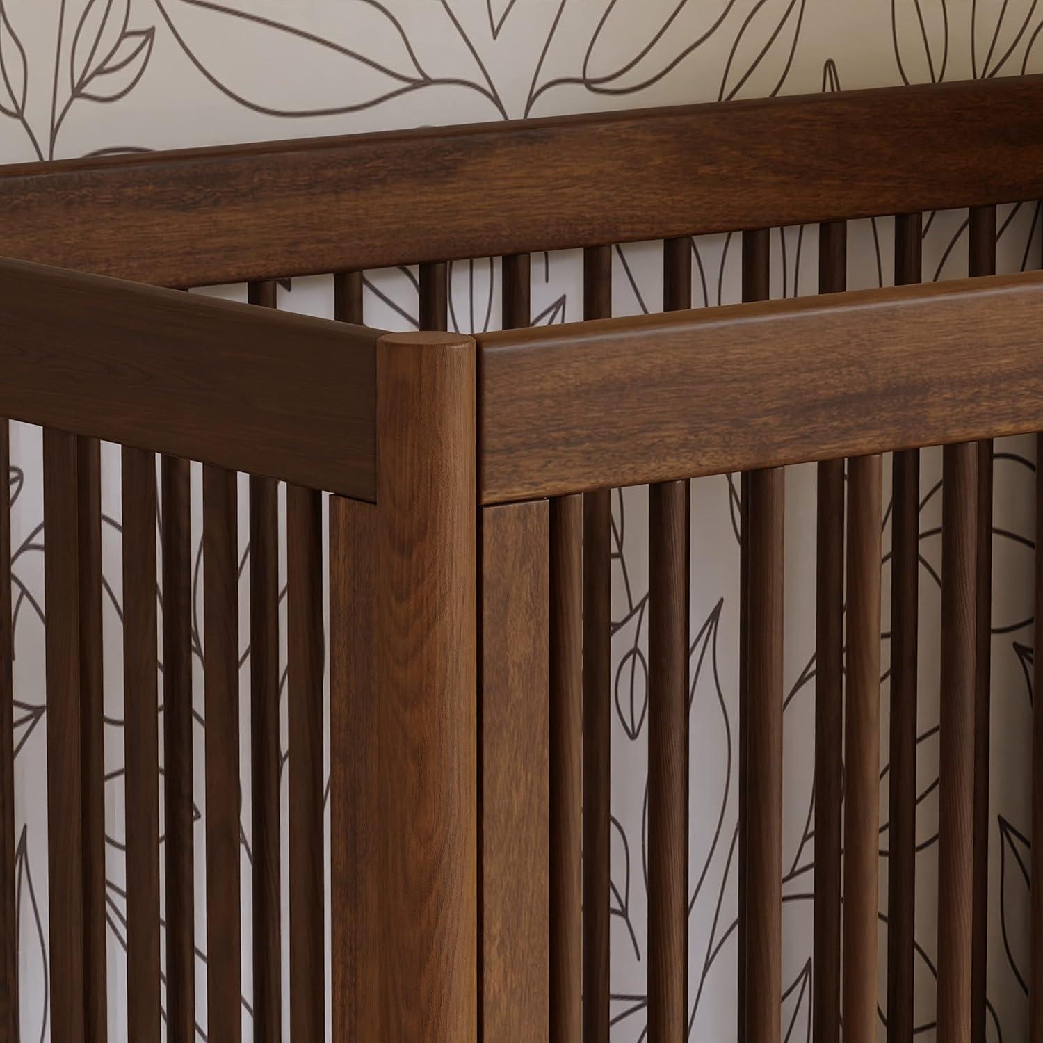 Babyletto Gelato Natural Walnut Wood 4-in-1 Convertible Mini Baby Crib