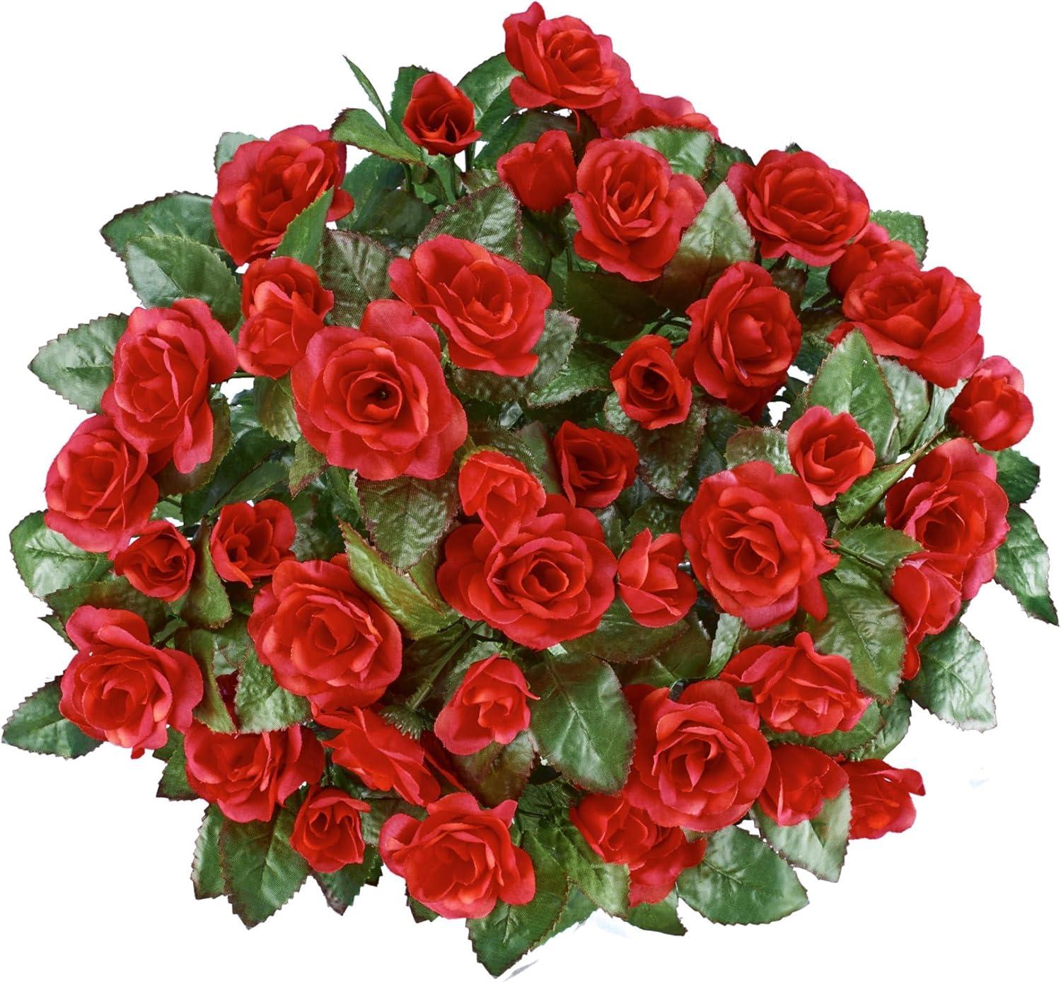 Collections Etc Floral Rose Bushes - Set of 3 Pink