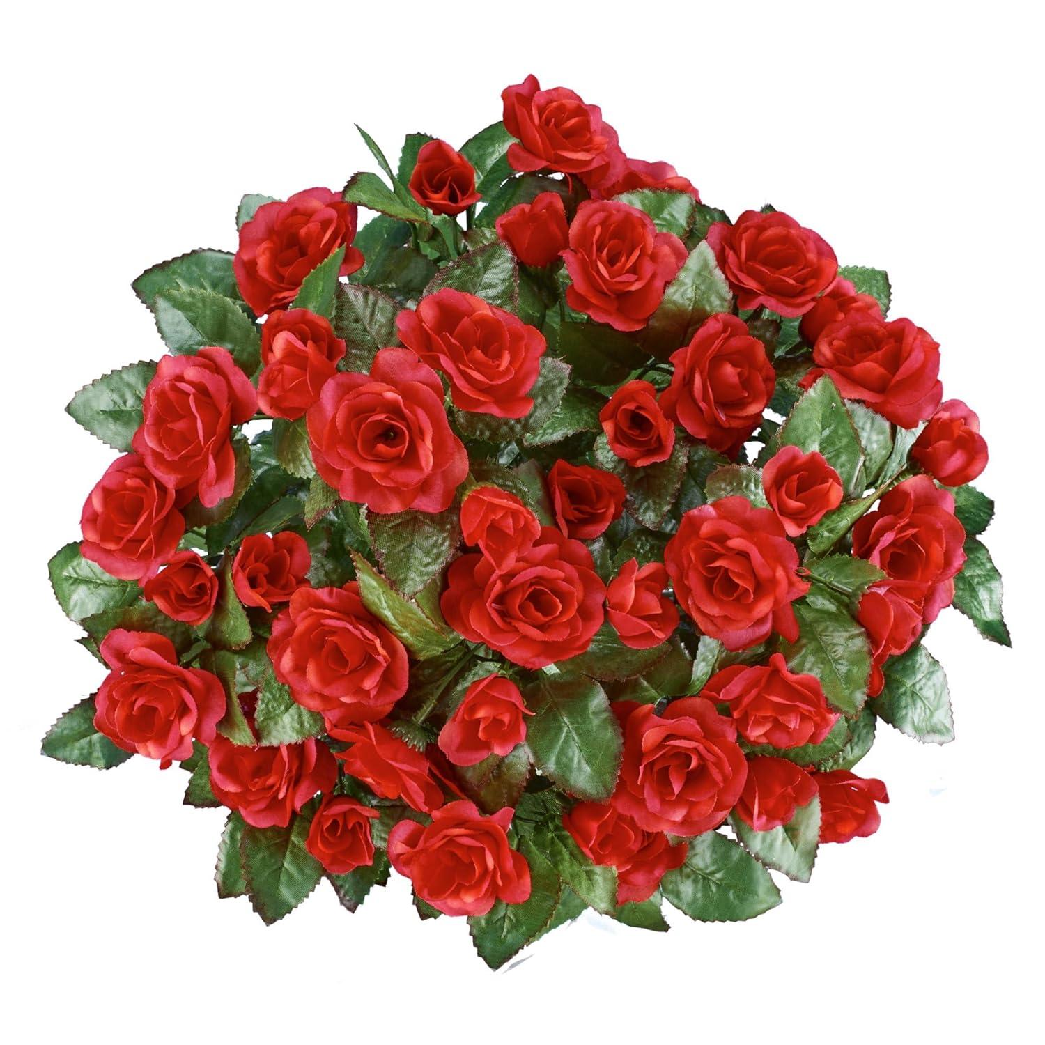 Collections Etc Floral Rose Bushes - Set of 3 Pink