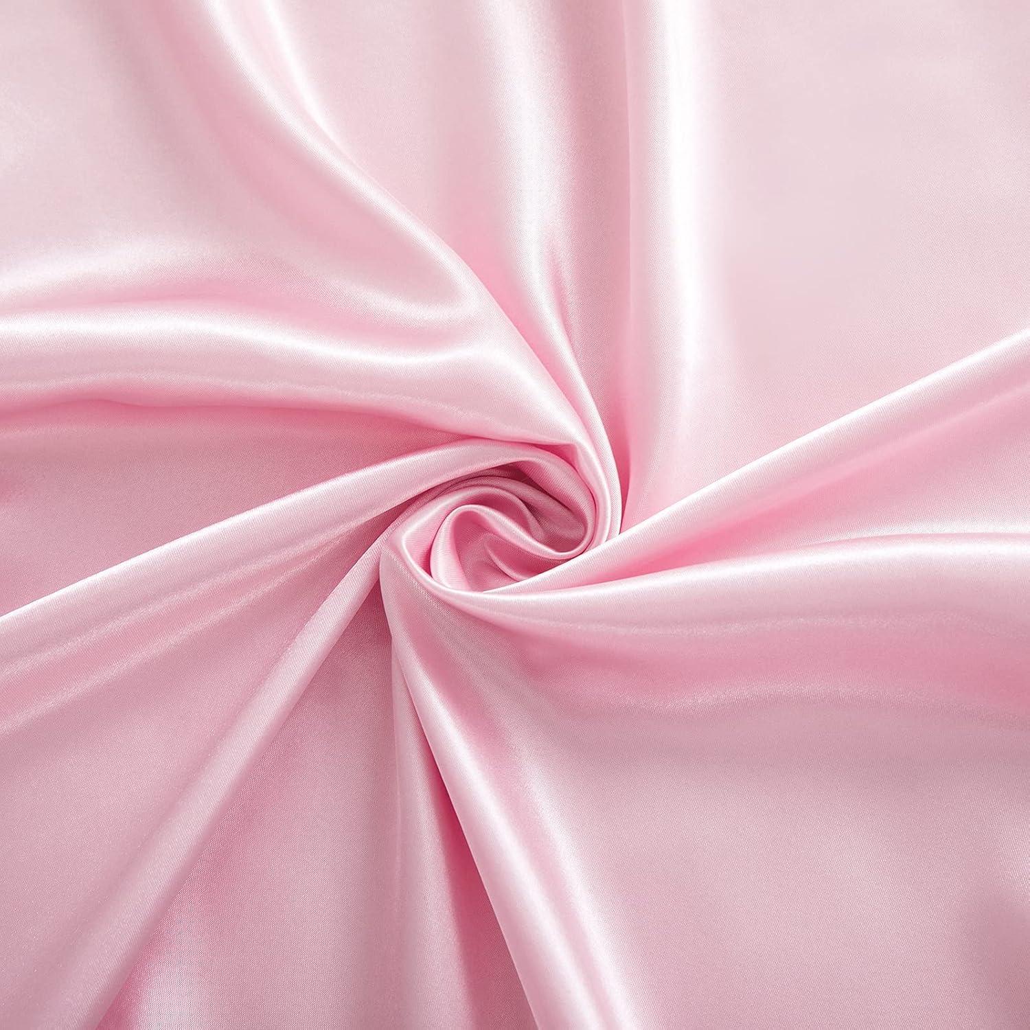 Queen Pink Satin Deep Pocket 4-Piece Sheet Set