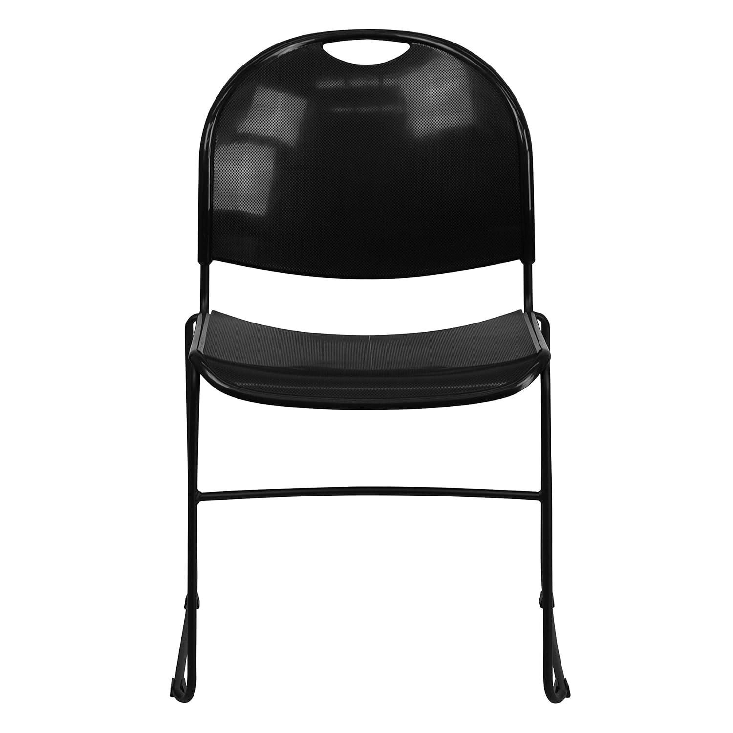 Flash Furniture Gaea 880 lb. Capacity Ultra-Compact Stack Chair with Metal Frame (Set of 5)