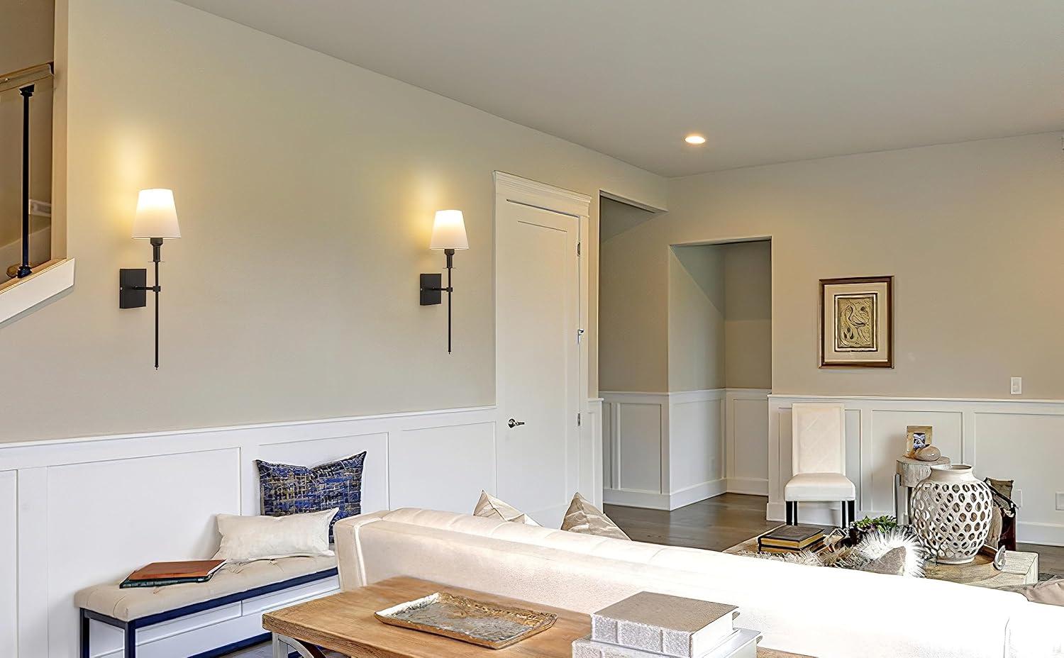 Battery Operated Black Wall Sconce Set Of 2,not Hardwired Fixture Wireless Wall Light ,dimmable Picture Sconces Cordless ,Easy To Install Battery Powered Lamp,for Bedroom, Lounge, Farmhouse Gallery