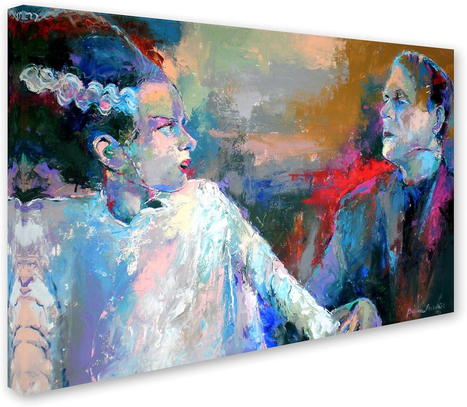 Trademark Fine Art "Frankenstein and His Wife" Canvas Art by Richard Wallich