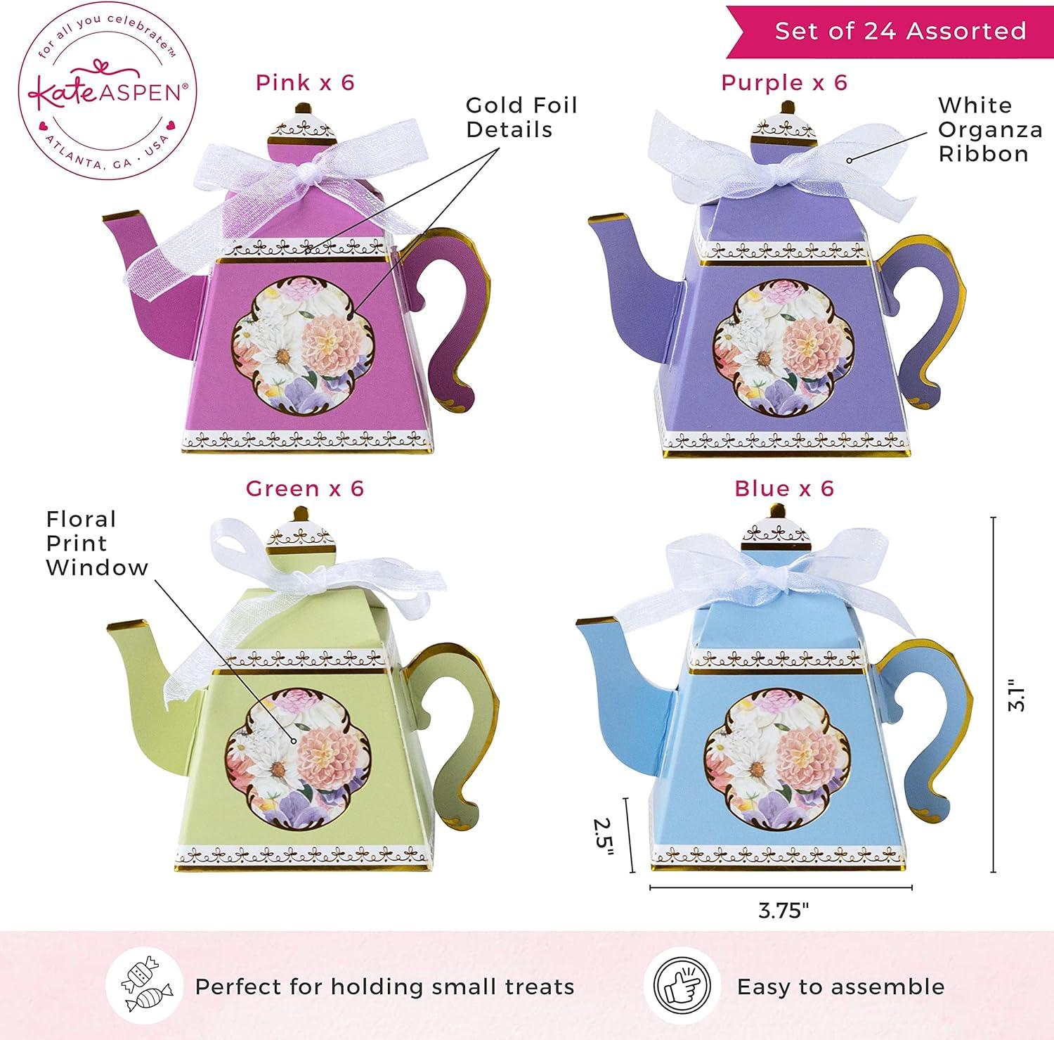 Kate Aspen Tea Time Whimsy Teapot Favor Boxes (Set of 24)