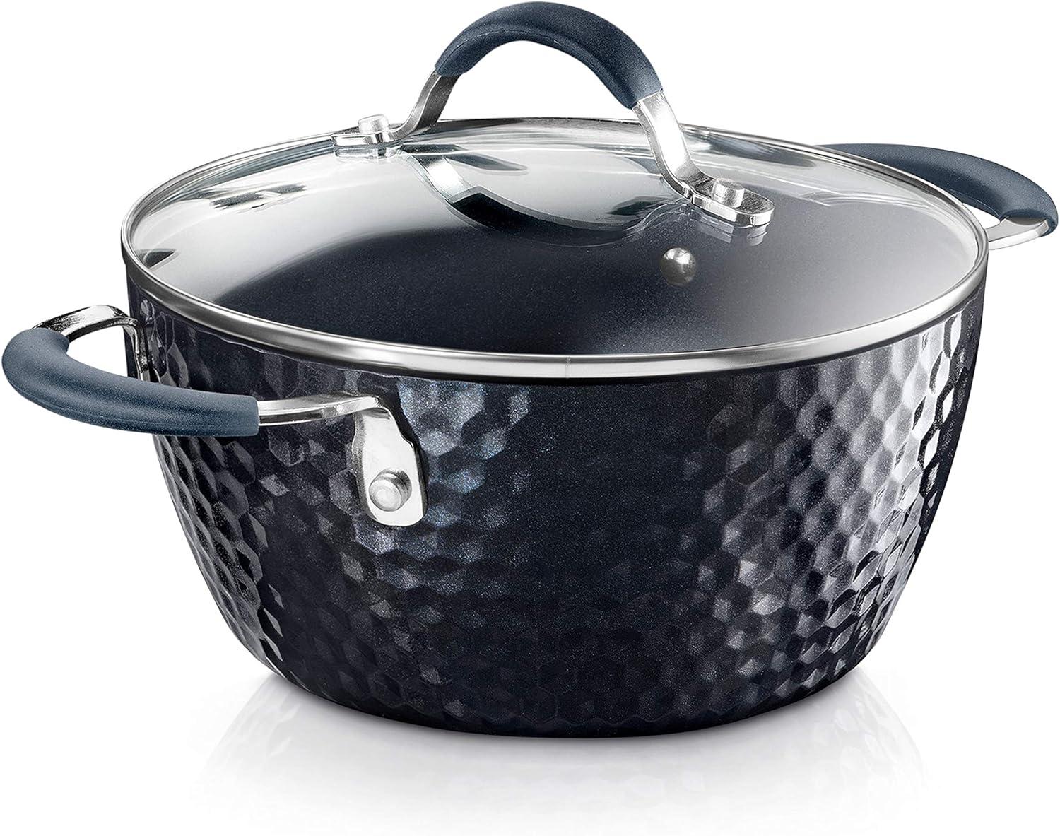 NutriChef 3.6 Quarts Non-Stick Aluminum Round Dutch Oven