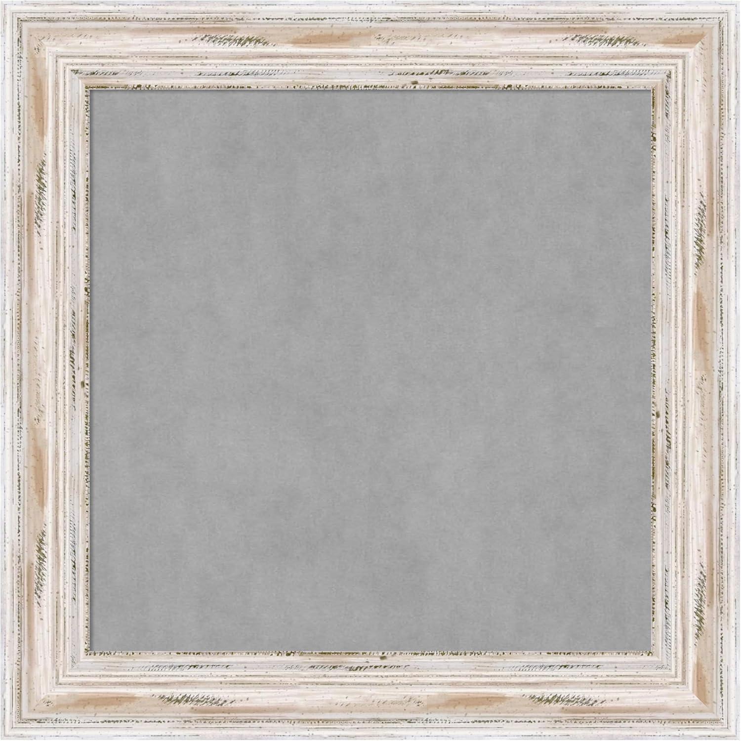 Amanti Art Alexandria White Wash Narrow Framed Magnetic Board 27 x 15 in.