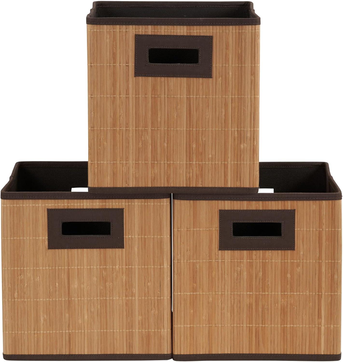 Household Essentials Bamboo Bin (Set of 3)