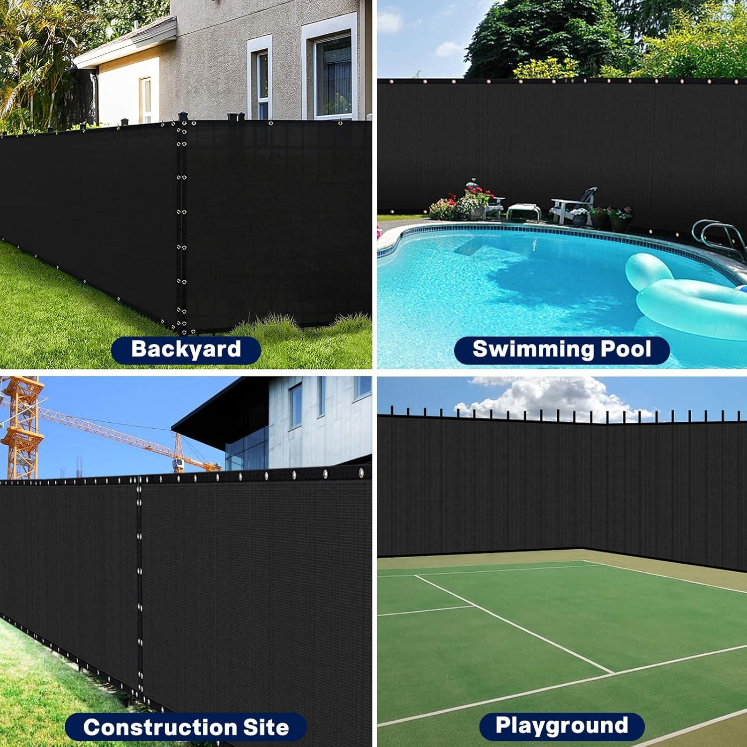SEALTECH Ultra Heavy Duty 200 GSM Privacy Fence Screen – Non-Recycled Polyethylene Mesh Shade Net with Bindings & Rustproof Grommets - 90% + Blockage Includes Cable Zip Ties. (Green 6'X50')