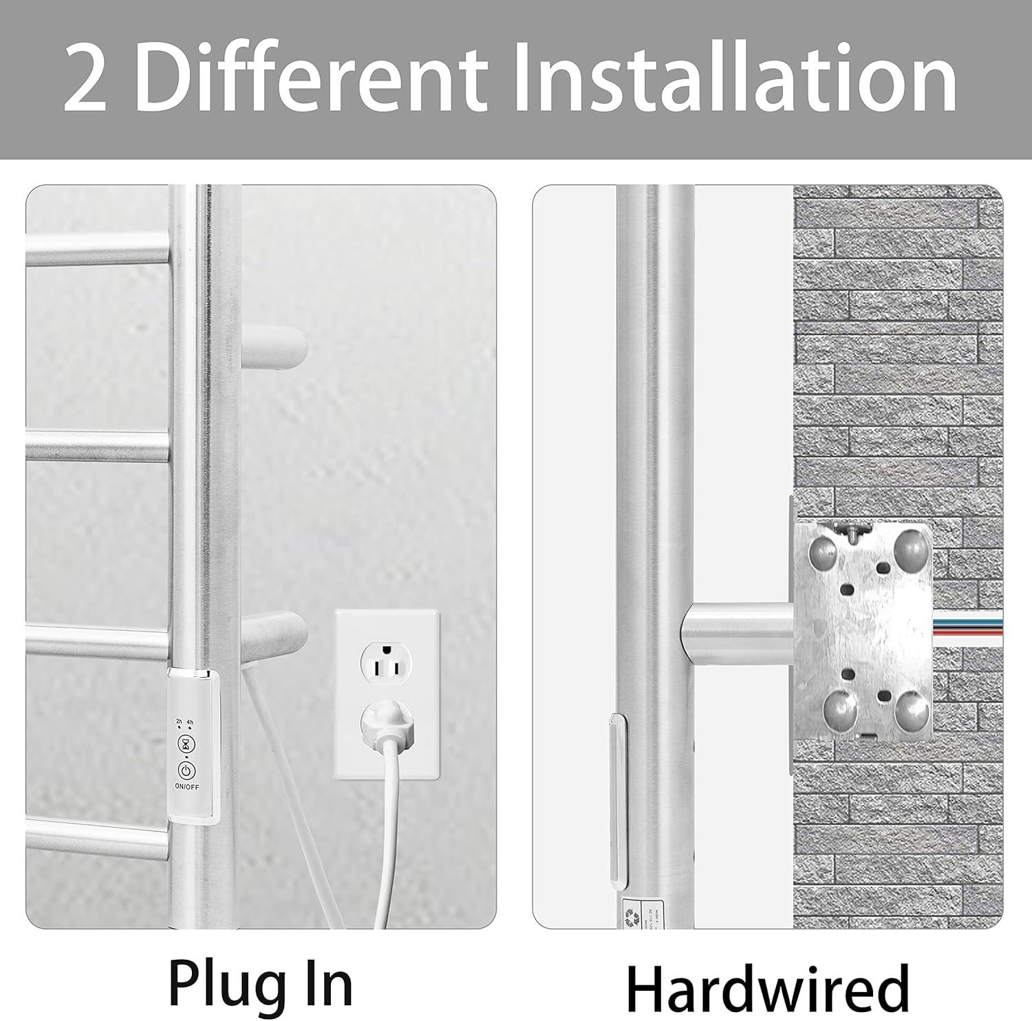 Brushed Nickel Wall Mounted Stainless Steel Electric Towel Warmer